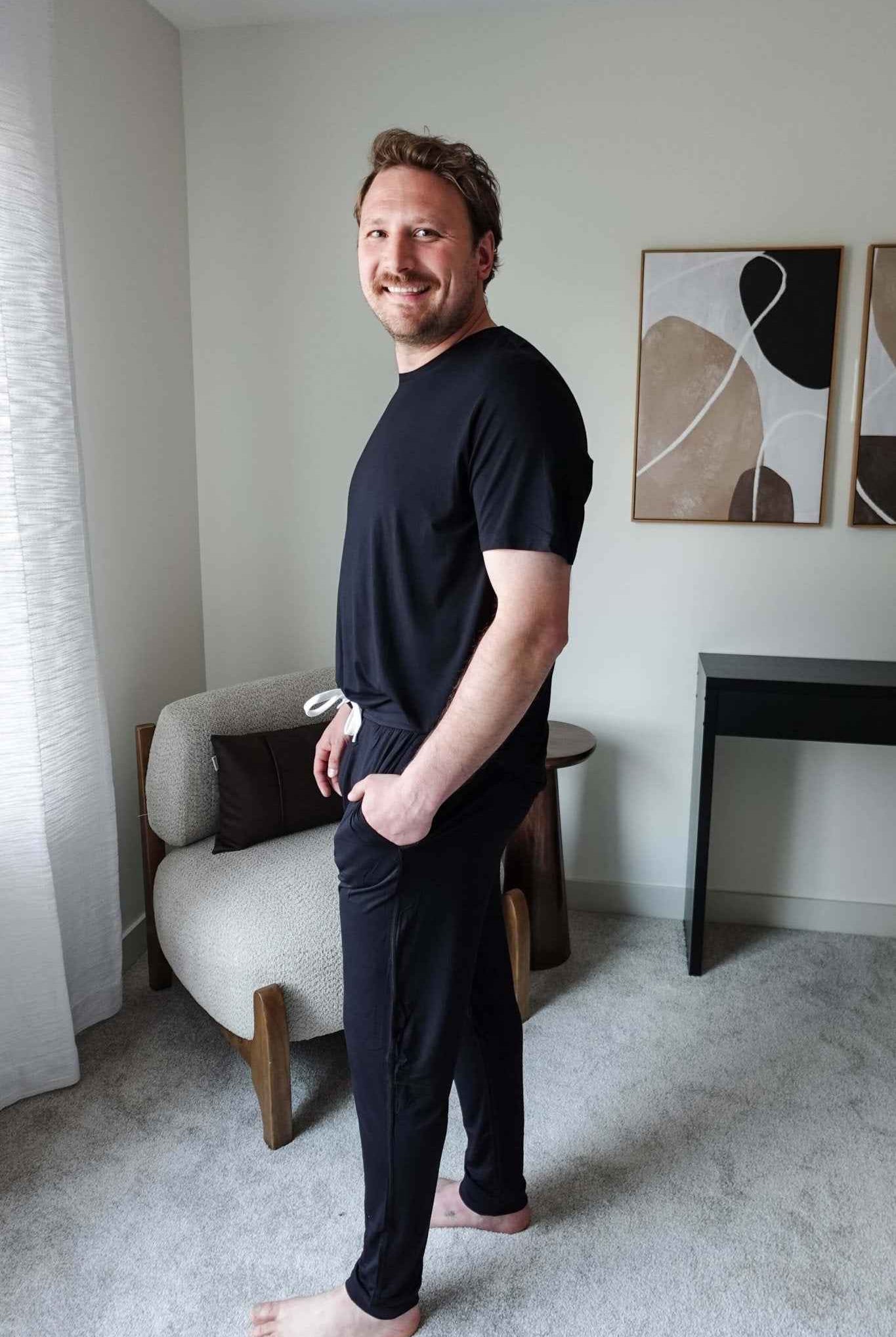 Bob's Sleepwear Co. Men's Bamboo Sleep Jogger Pant in Black