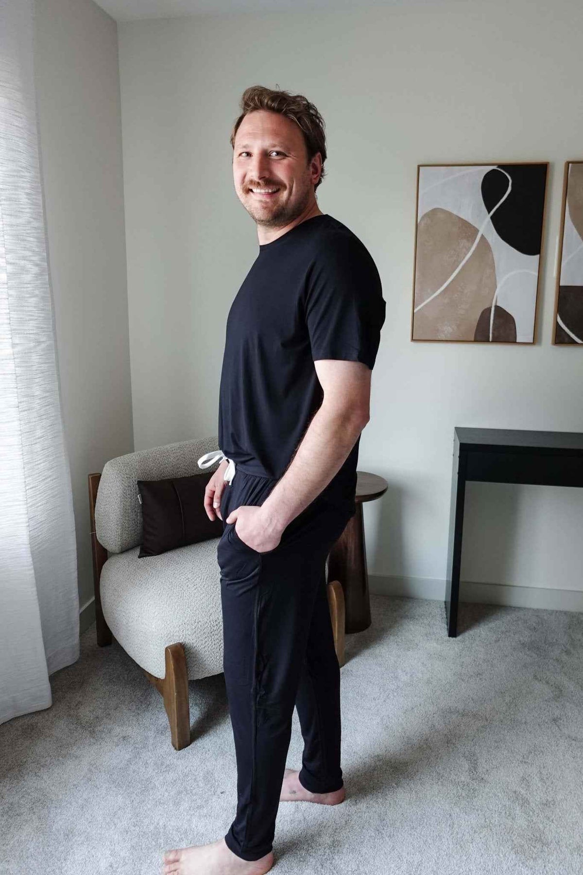 Bob's Sleepwear Co. Men's Bamboo Sleep Jogger Pant in Black