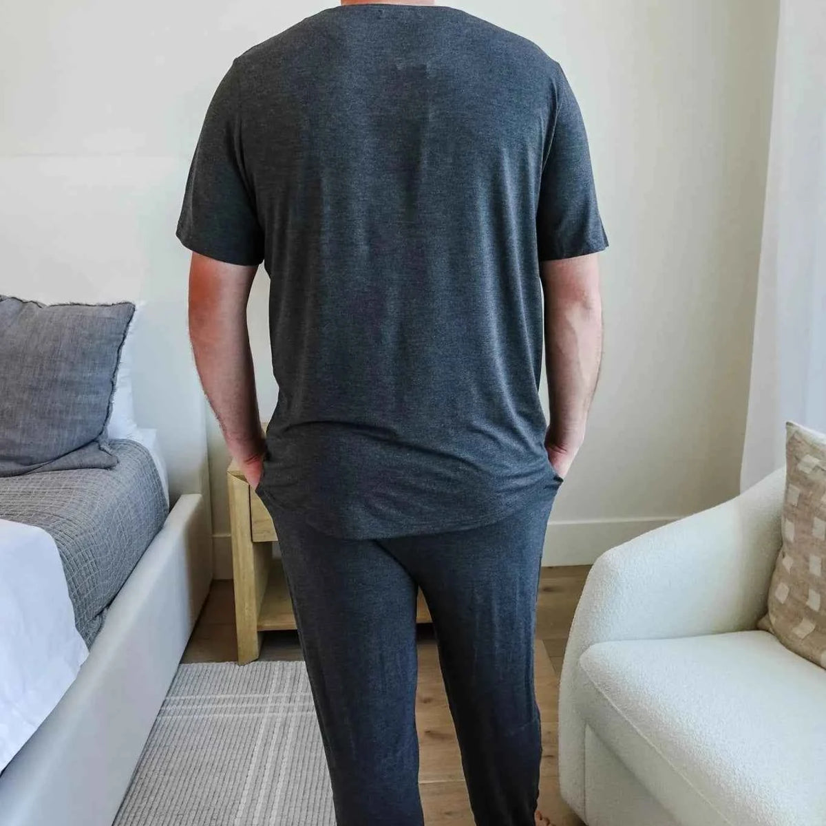 Bob's Sleepwear Co. Men's Bamboo Sleep Jogger Pant in Charcoal Gray