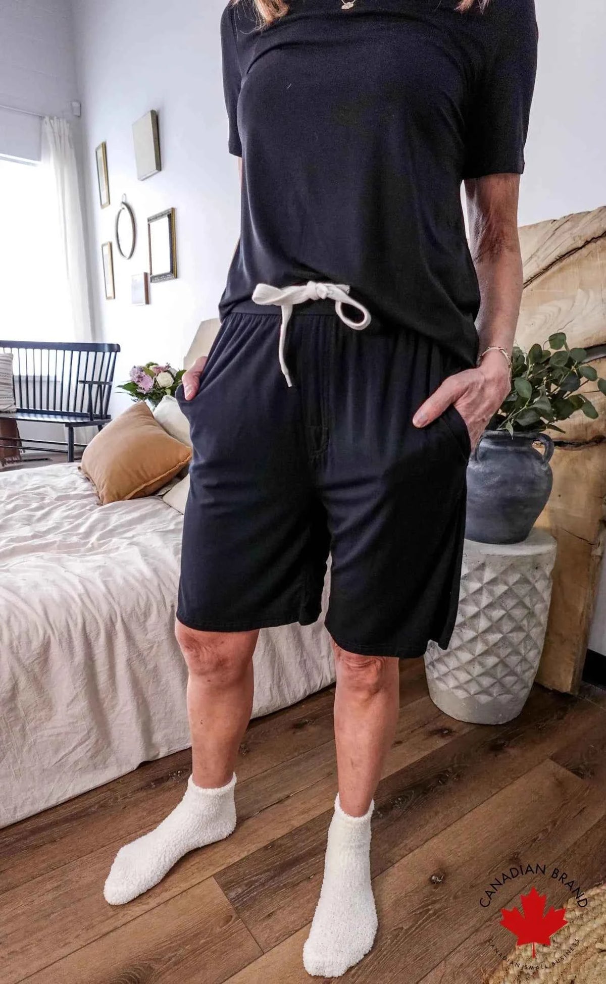 Bob's Sleepwear Co. Men's Bamboo Moisture-Wicking Sleep Shorts in Black