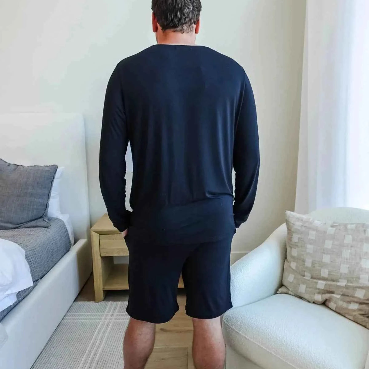 Bob's Sleepwear Co. Men's Bamboo Moisture-Wicking Sleep Shorts in Black
