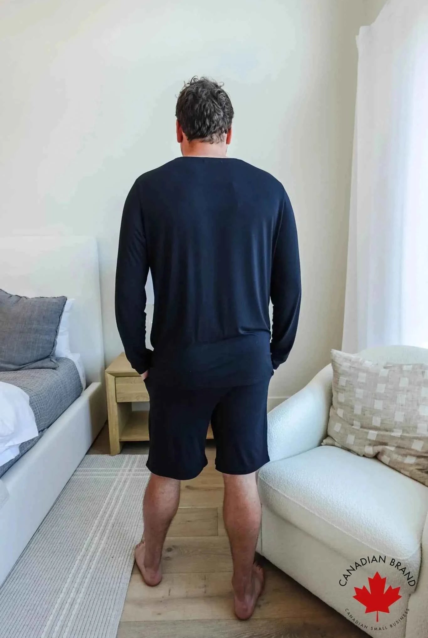 Bob's Sleepwear Co. Men's Bamboo Moisture-Wicking Sleep Shorts in Black