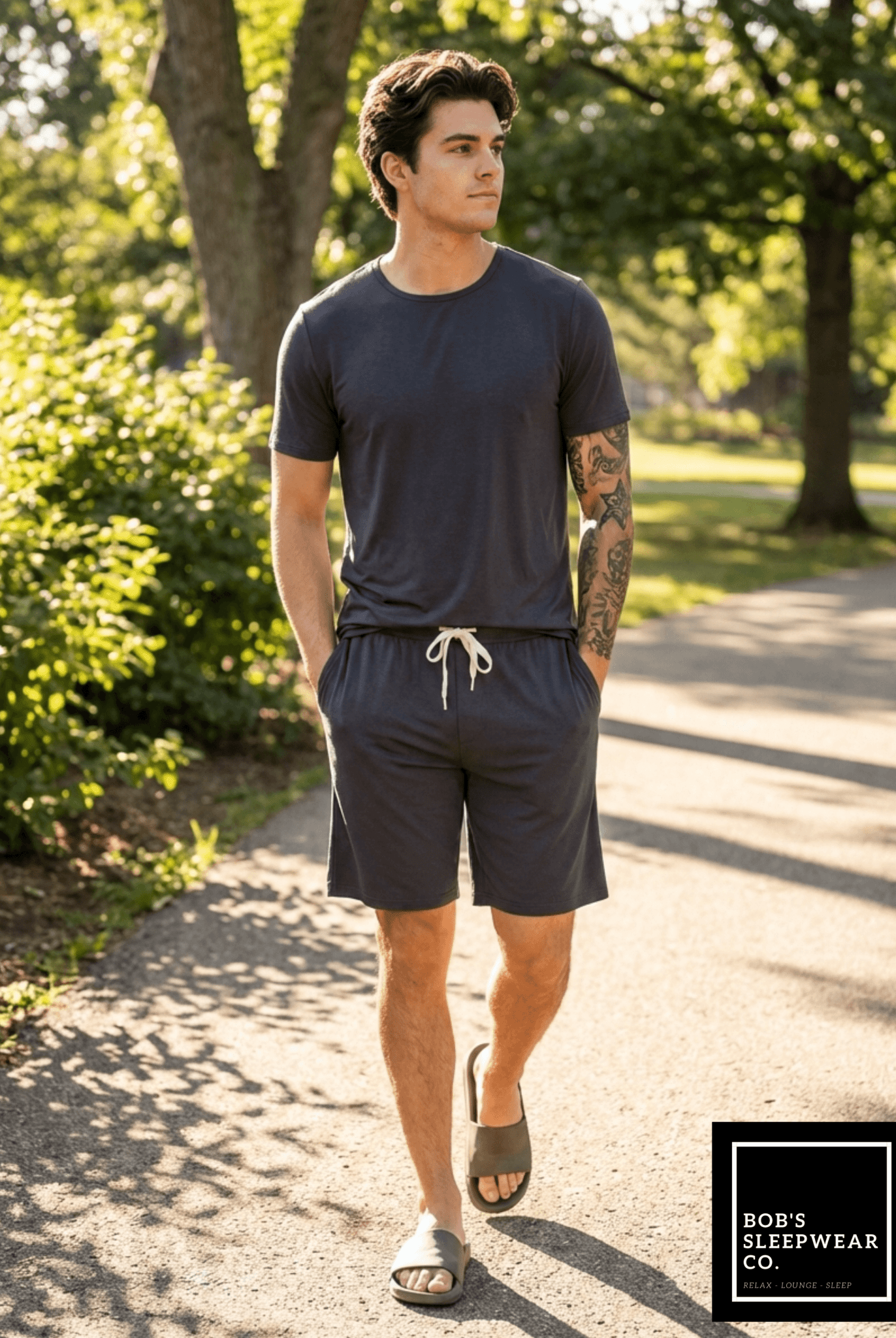Men's Bamboo Sleep Shorts | Charcoal Gray | Bob's Sleepwear Co. - Bob's Sleepwear Co. - Cloud Nine Pajamas