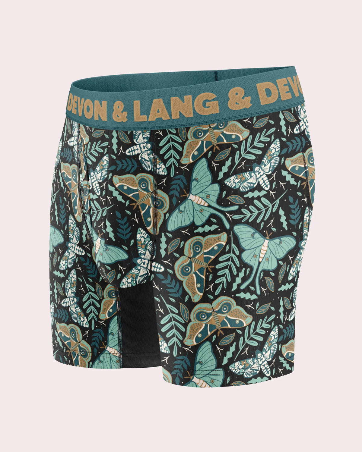 Devon + Lang Journey Men's Boxer Brief in Midnight Moths print — Cloud Nine Pajamas Edmonton