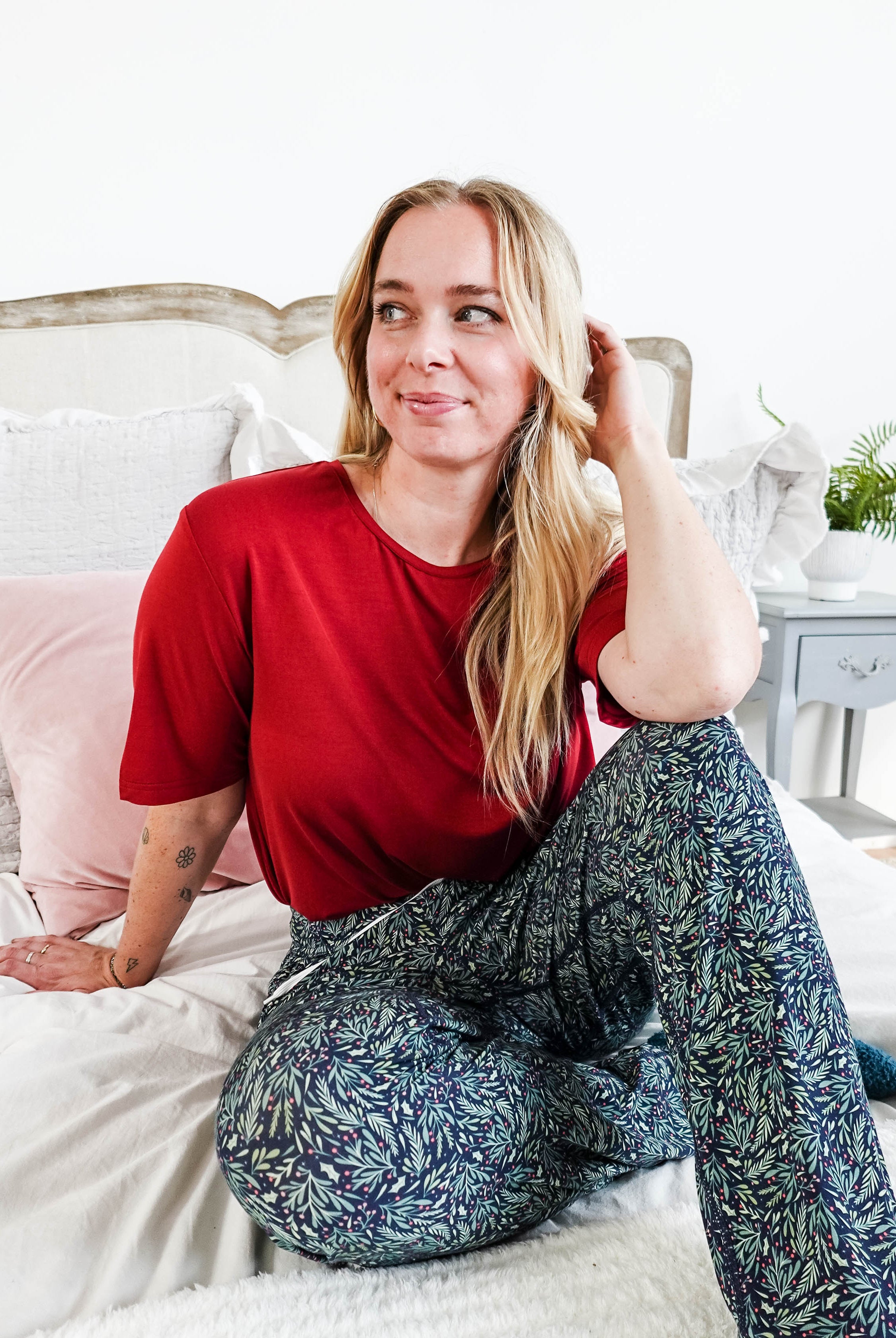 unisex printed holiday loungewear joggers bamboo bob's sleepwear co.