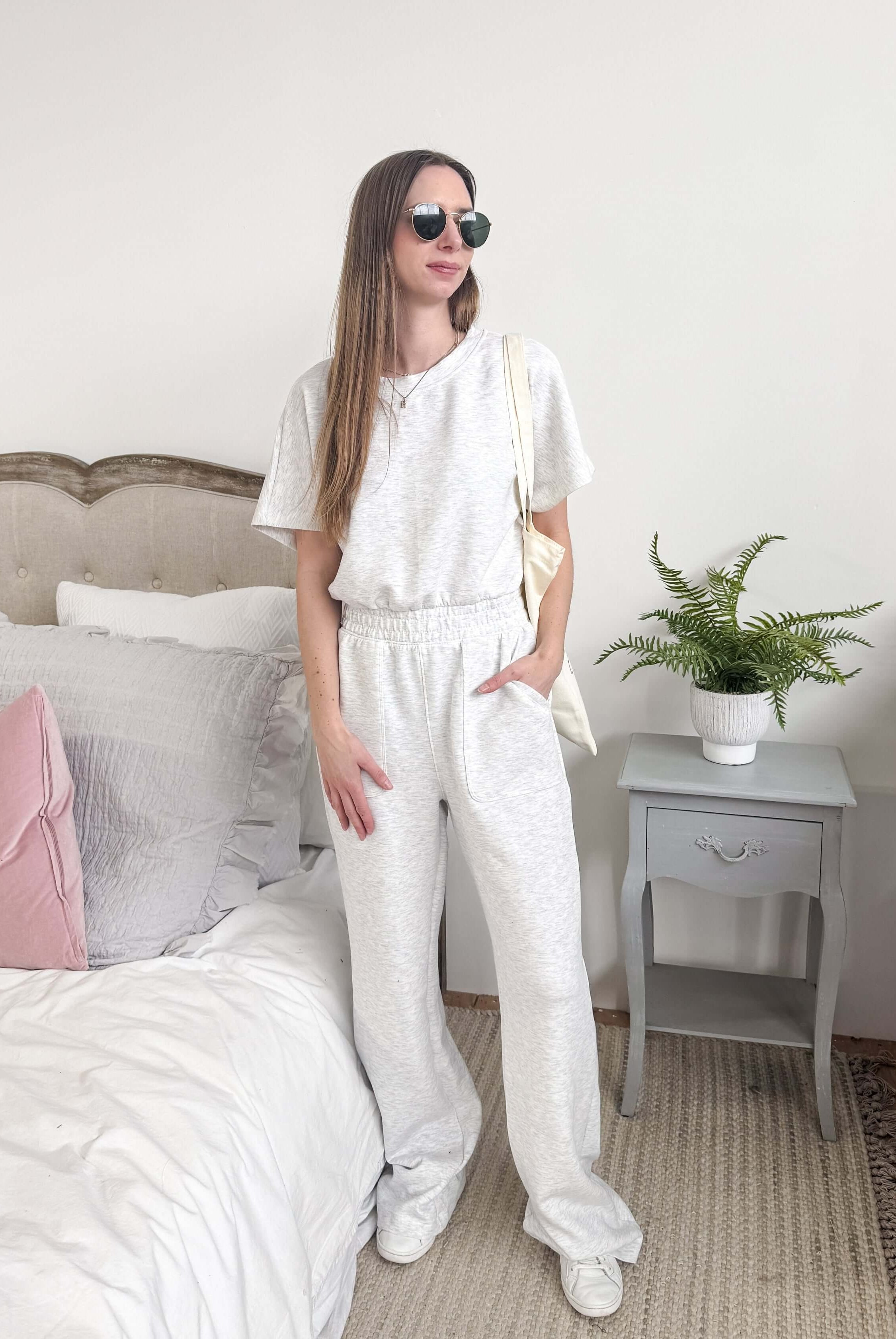 Modal Short Sleeve Jumpsuit | Grey