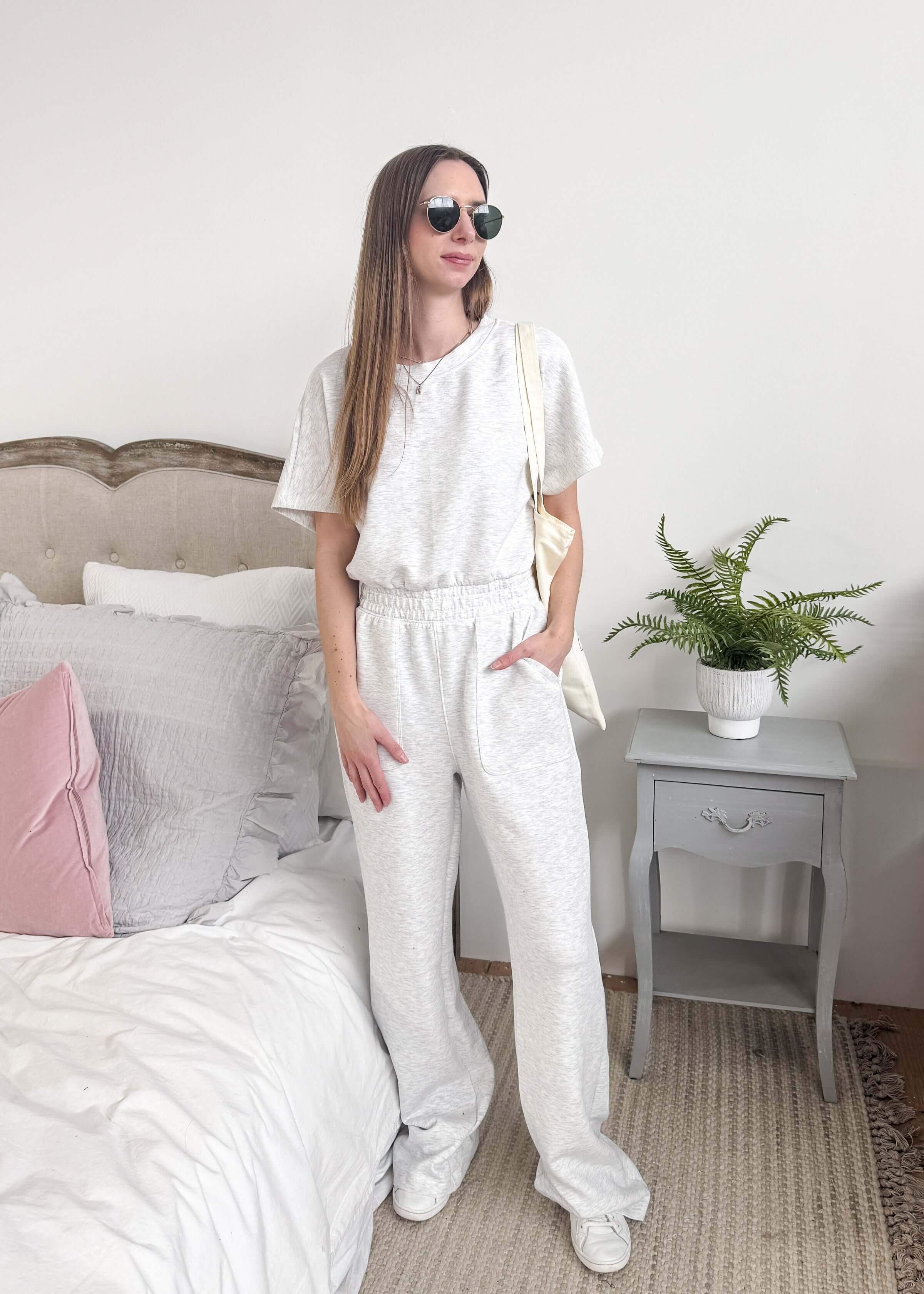 Modal Short Sleeve Jumpsuit | Grey