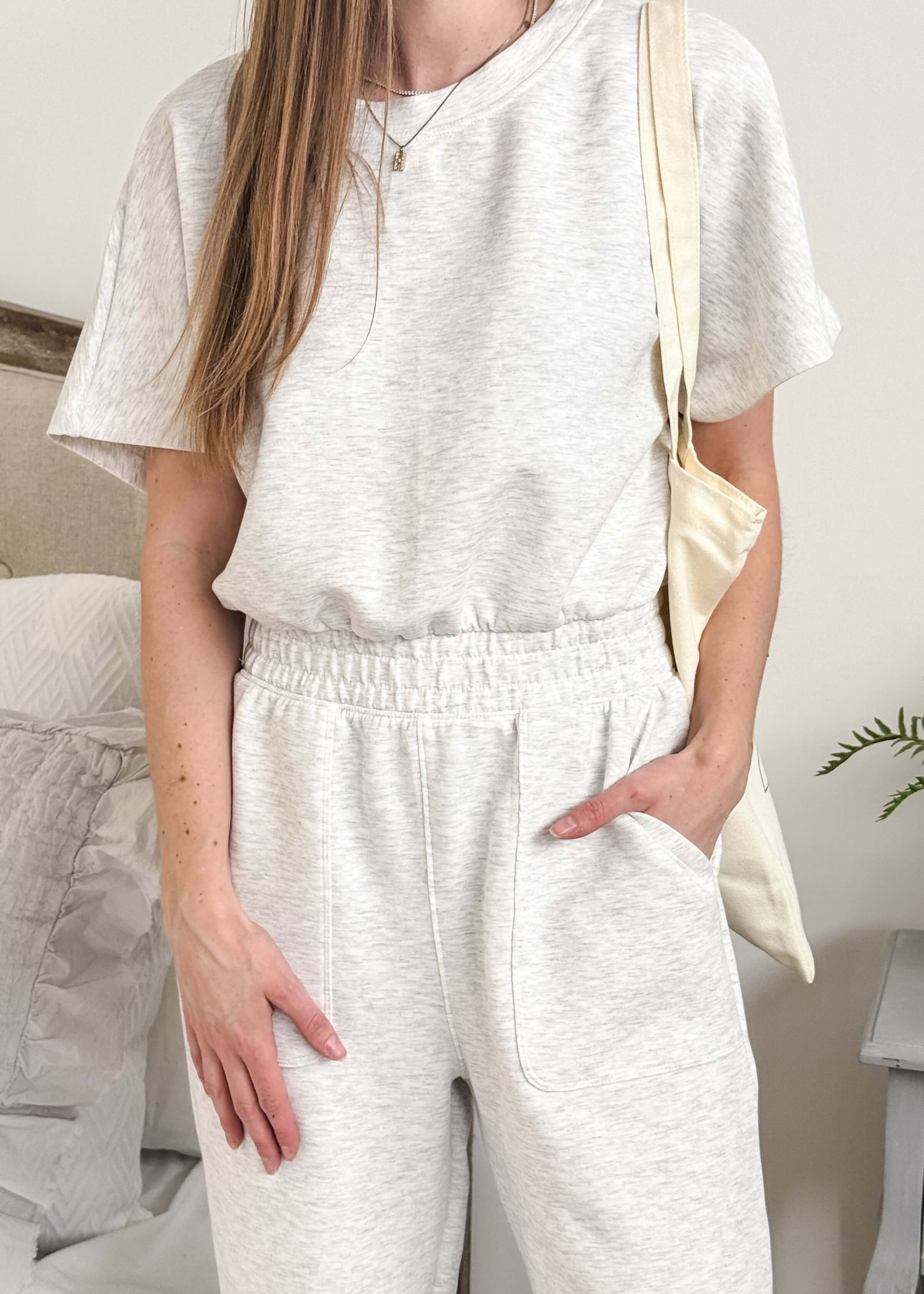 Modal Short Sleeve Jumpsuit | Grey