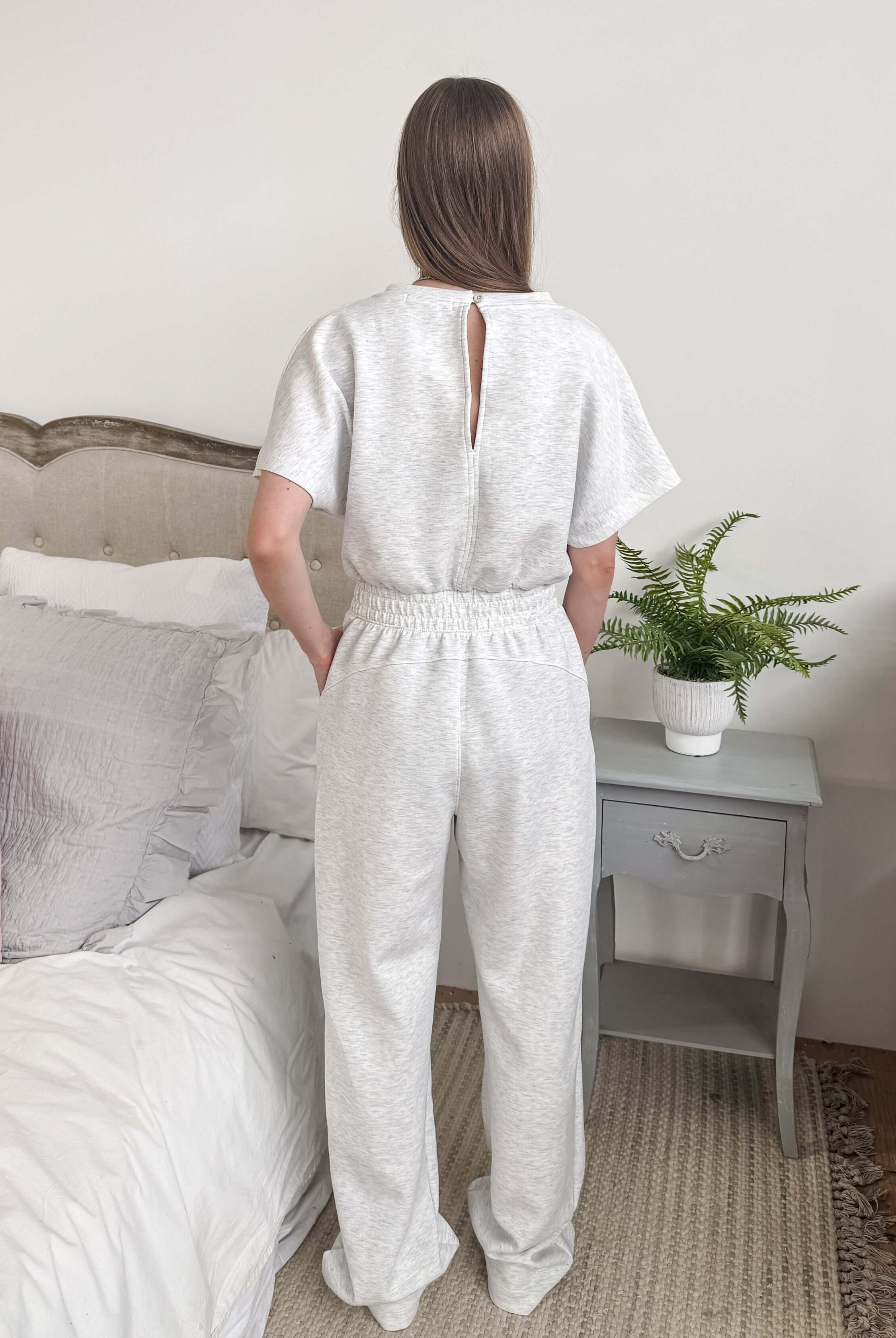 Modal Short Sleeve Jumpsuit | Grey