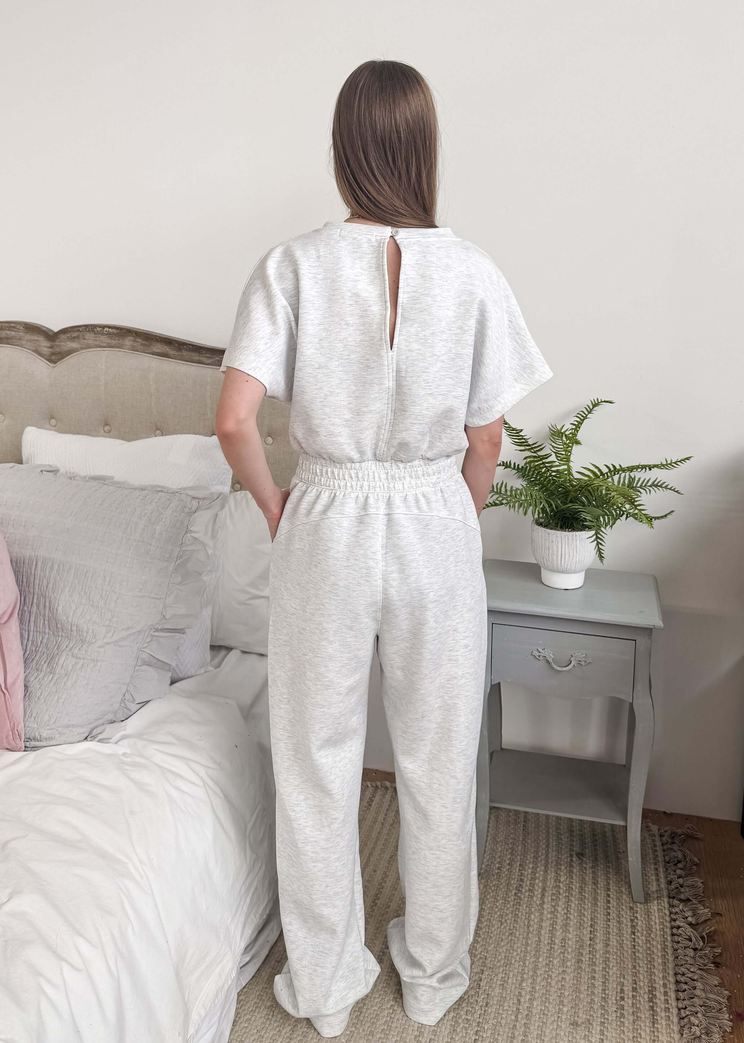 Modal Short Sleeve Jumpsuit | Grey