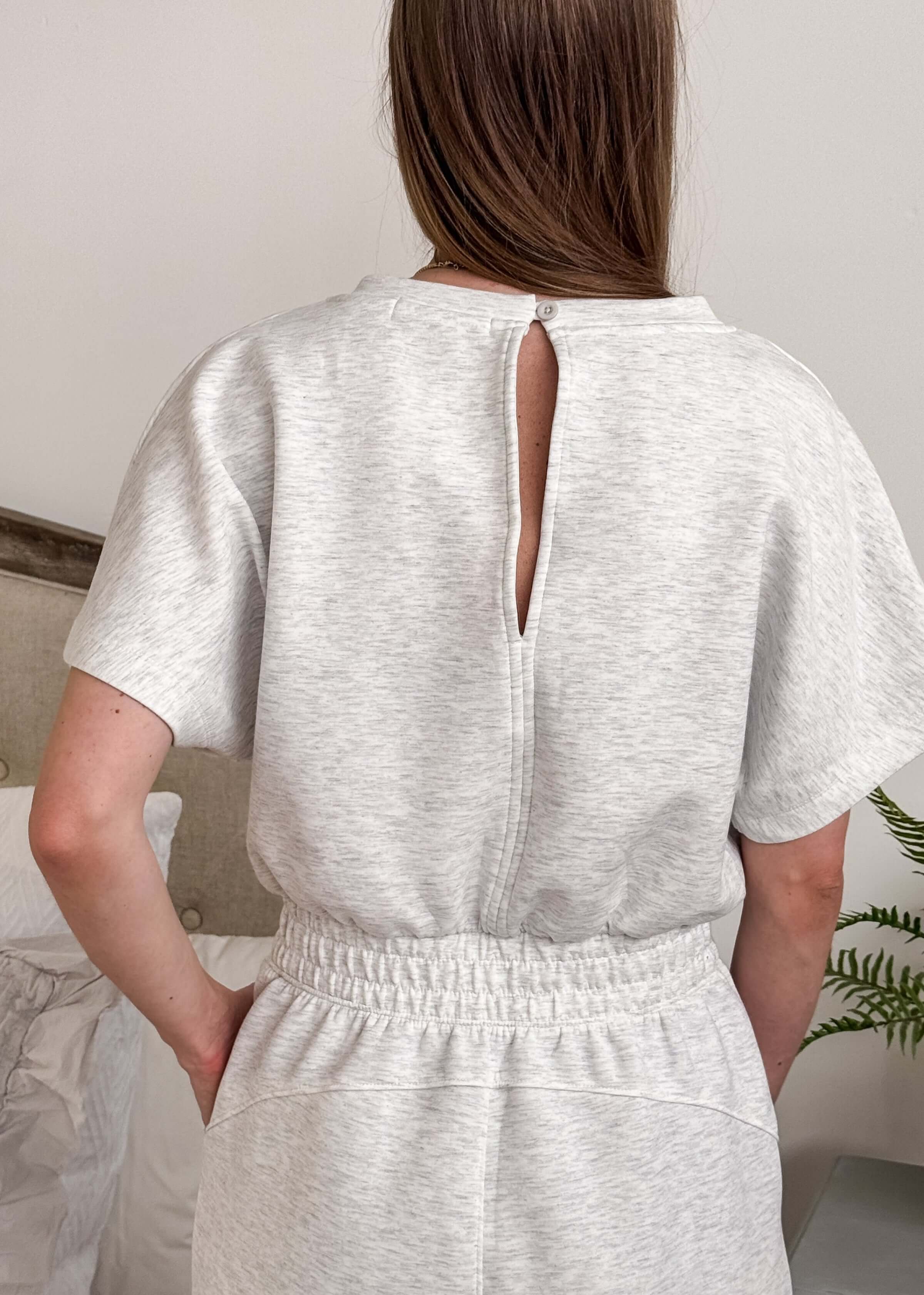 Modal Short Sleeve Jumpsuit | Grey