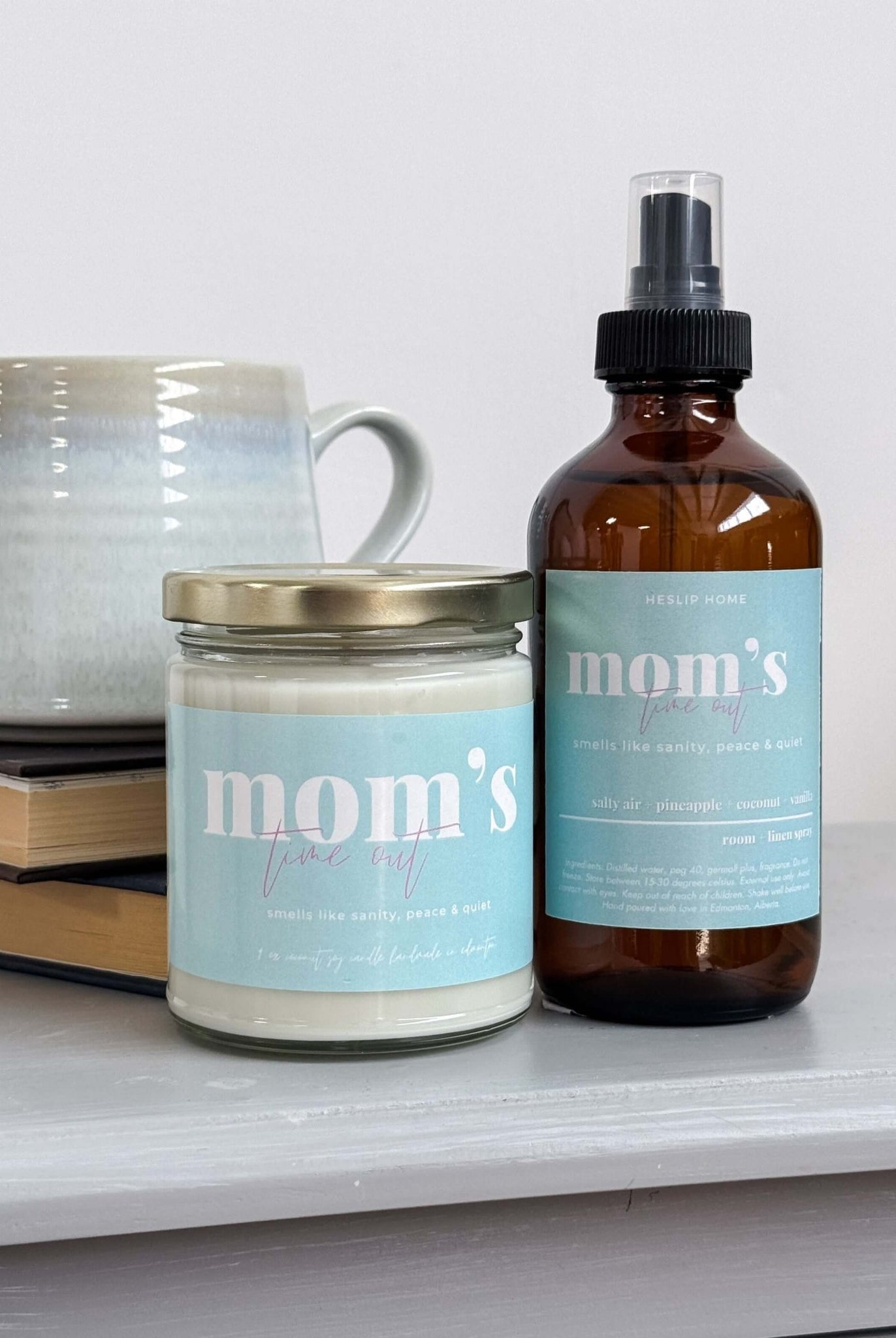 Mom's Time Out 8oz Room & Linen Spray | Salt + Pineapple + Coconut + Vanilla - Heslip Home - Cloud Nine Pajamas