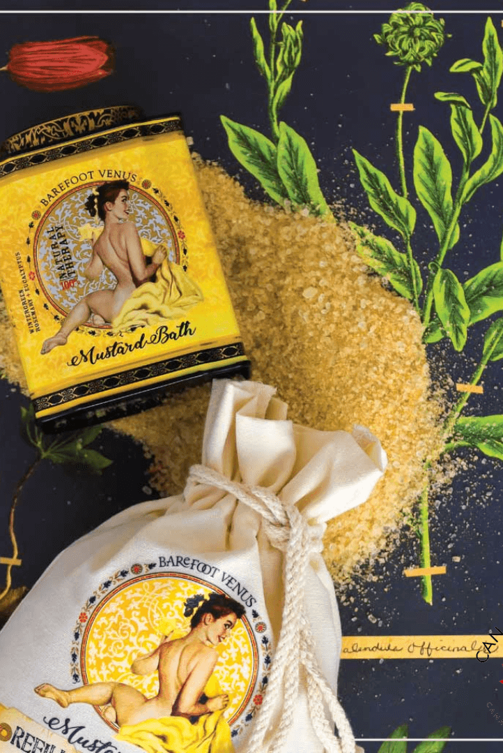 Barefoot Venus Mustard Bath 480G Tin + 1KG Refill Detoxifying Set
