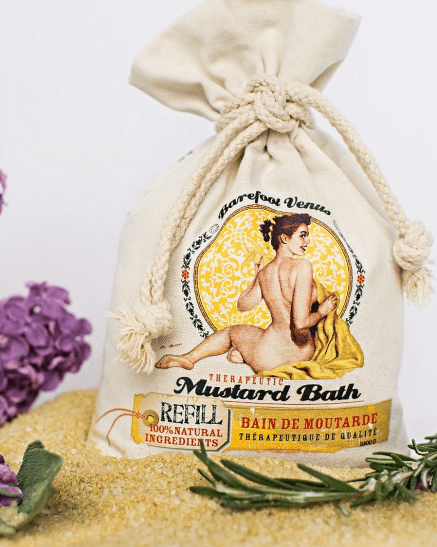 Mustard Bath 1KG Eco Refill Bag detoxifying mustard bath therapeutic essential oils bath salts Barefoot Venus