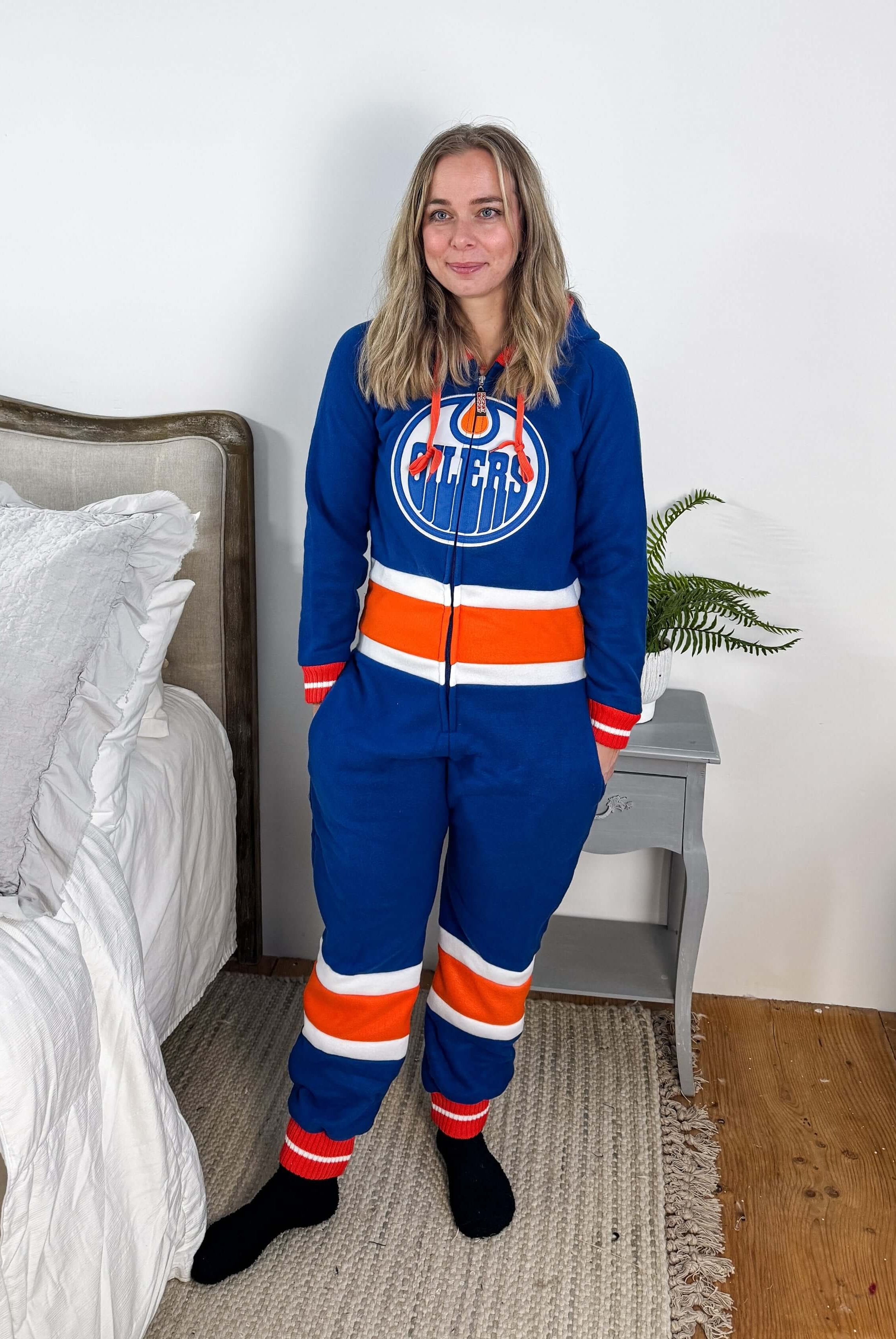 Edmonton Oilers Unisex Hockey Onesie Fleece | Hockey Sockey