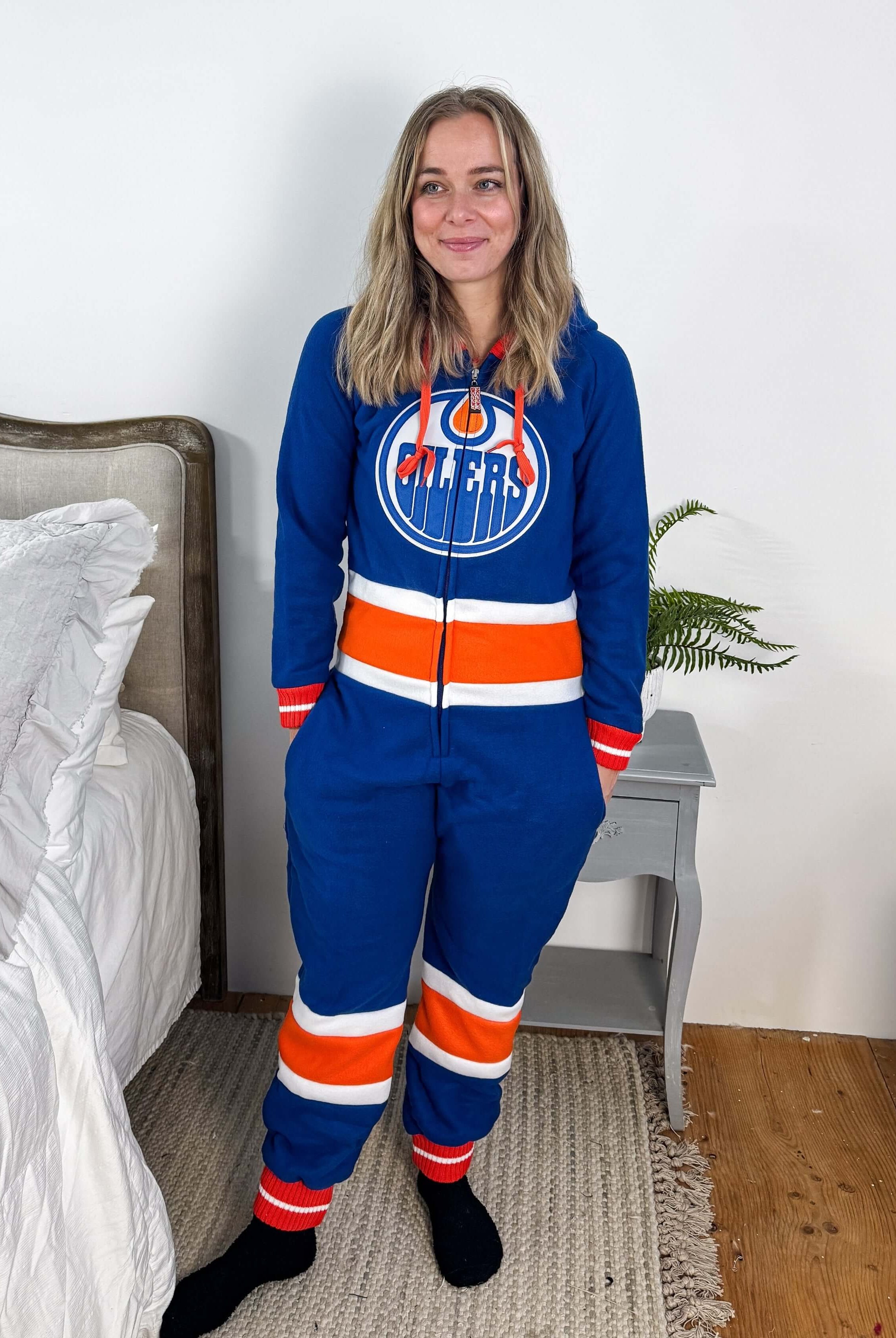 Edmonton Oilers Unisex Hockey Onesie Fleece | Hockey Sockey