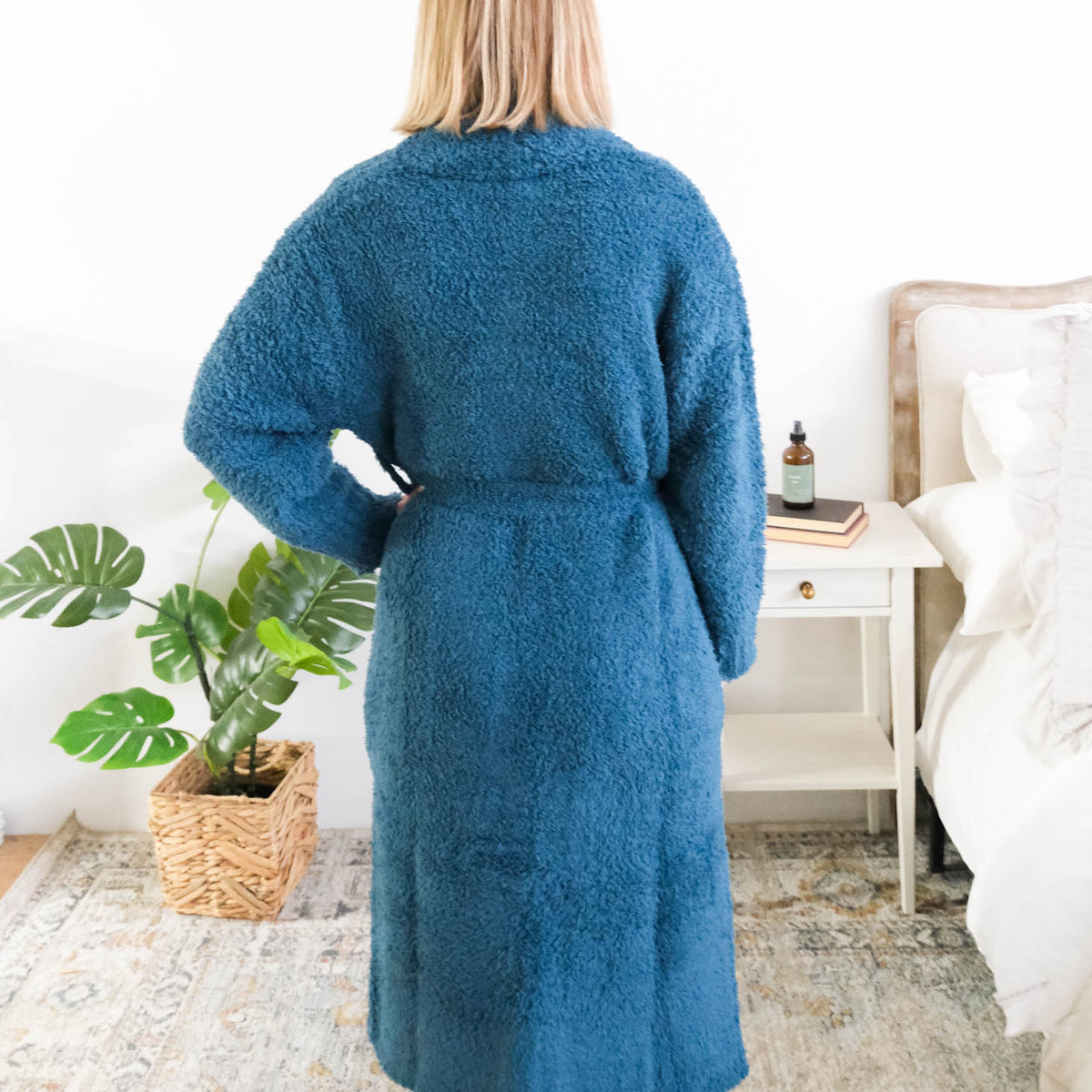 Lounge by Jan Marie Peacock Robe back view showing comfort fit — Cloud Nine Pajamas