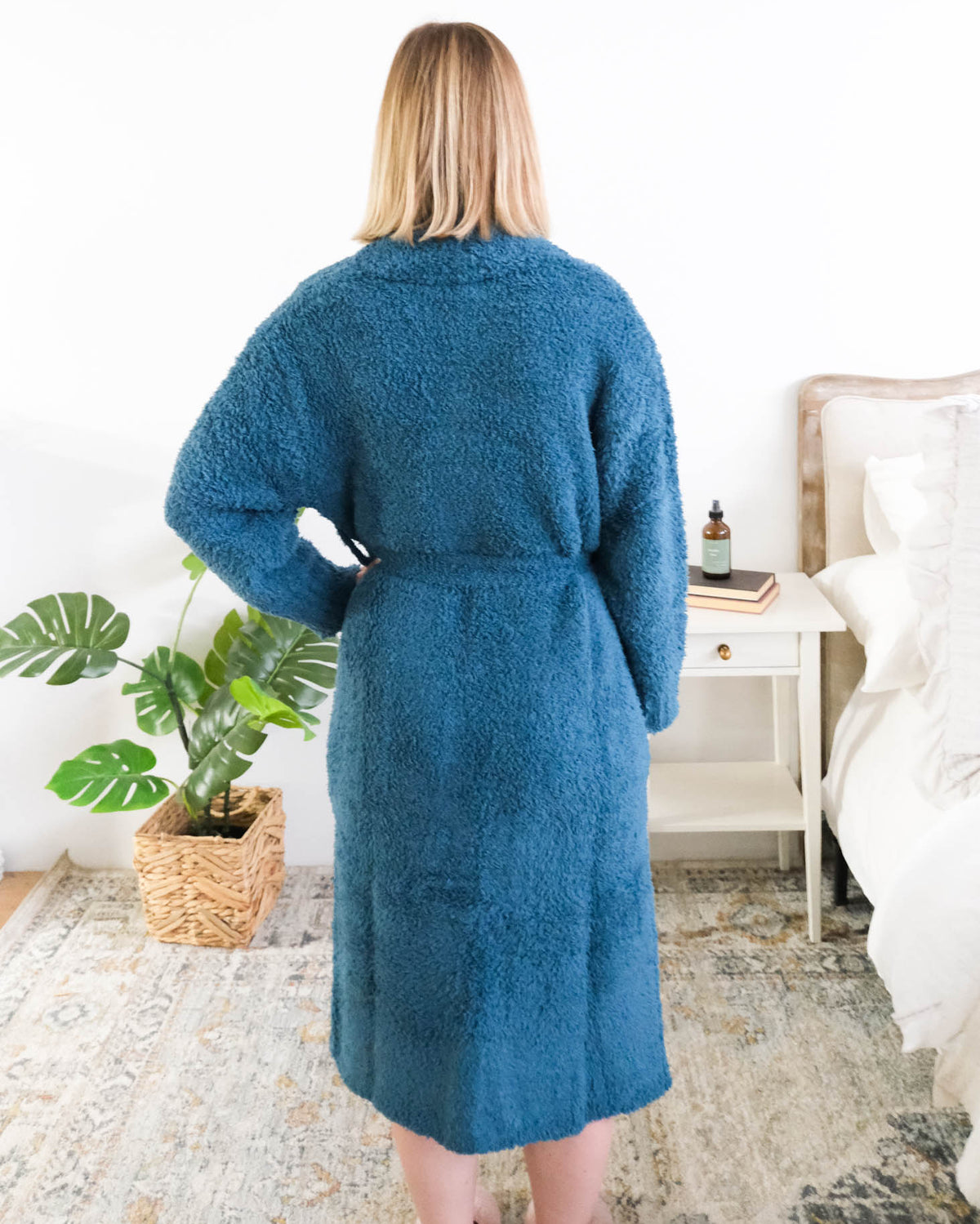 Lounge by Jan Marie Peacock Robe back view showing comfort fit — Cloud Nine Pajamas