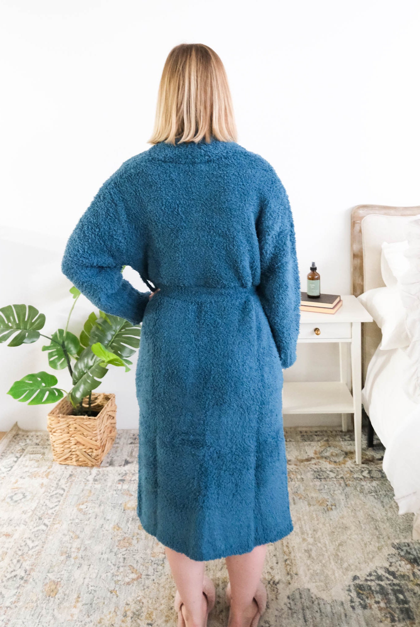 Lounge by Jan Marie Peacock Robe back view showing comfort fit — Cloud Nine Pajamas