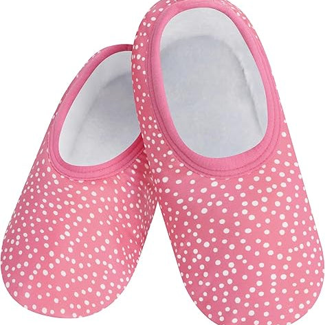 SNOOZIES Skinnies Lightweight Slipper Socks pink dots