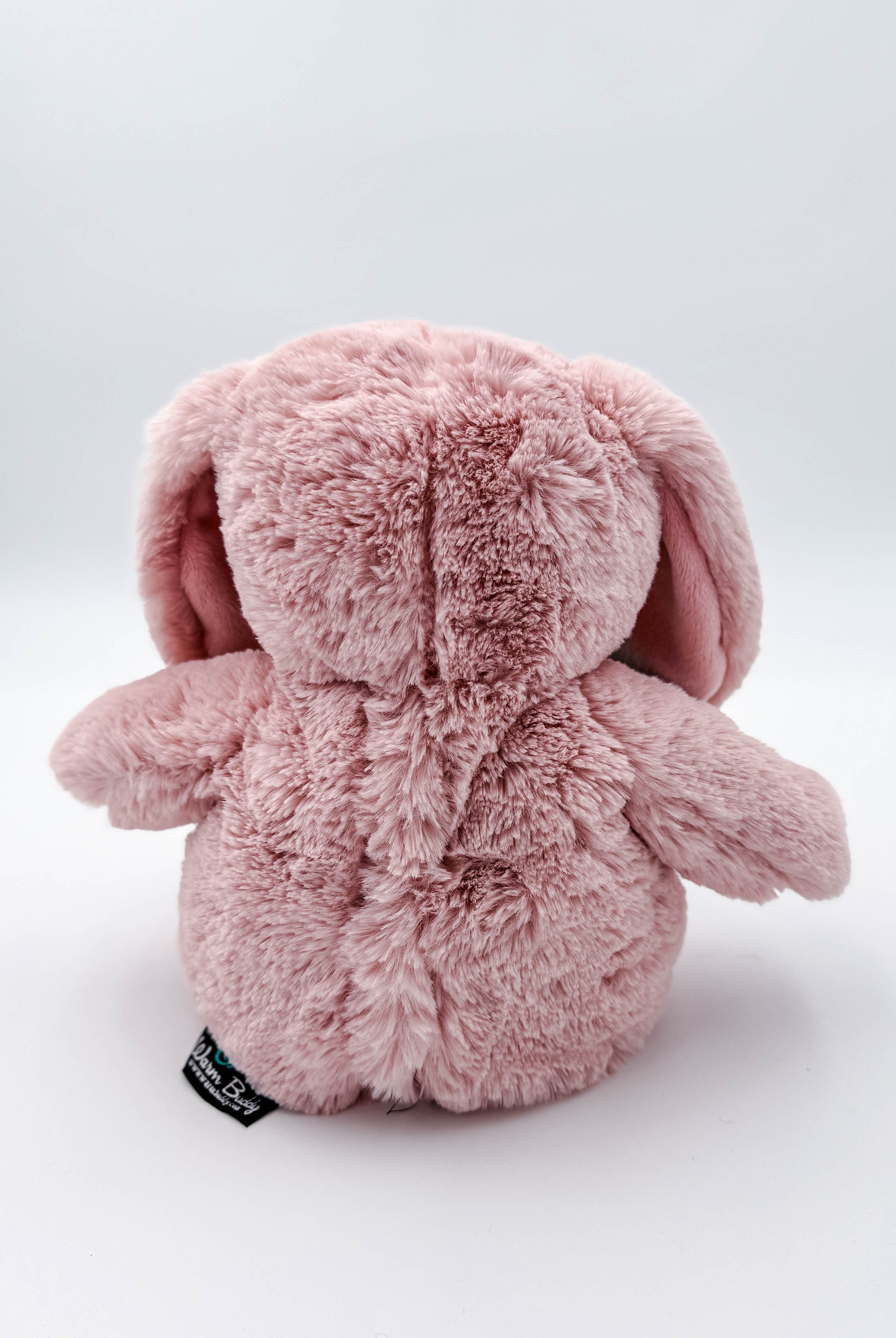 Cuddle Buddy Pink Bunny pink plush bunny from warm buddy with heating pack for moist therapy - showing back