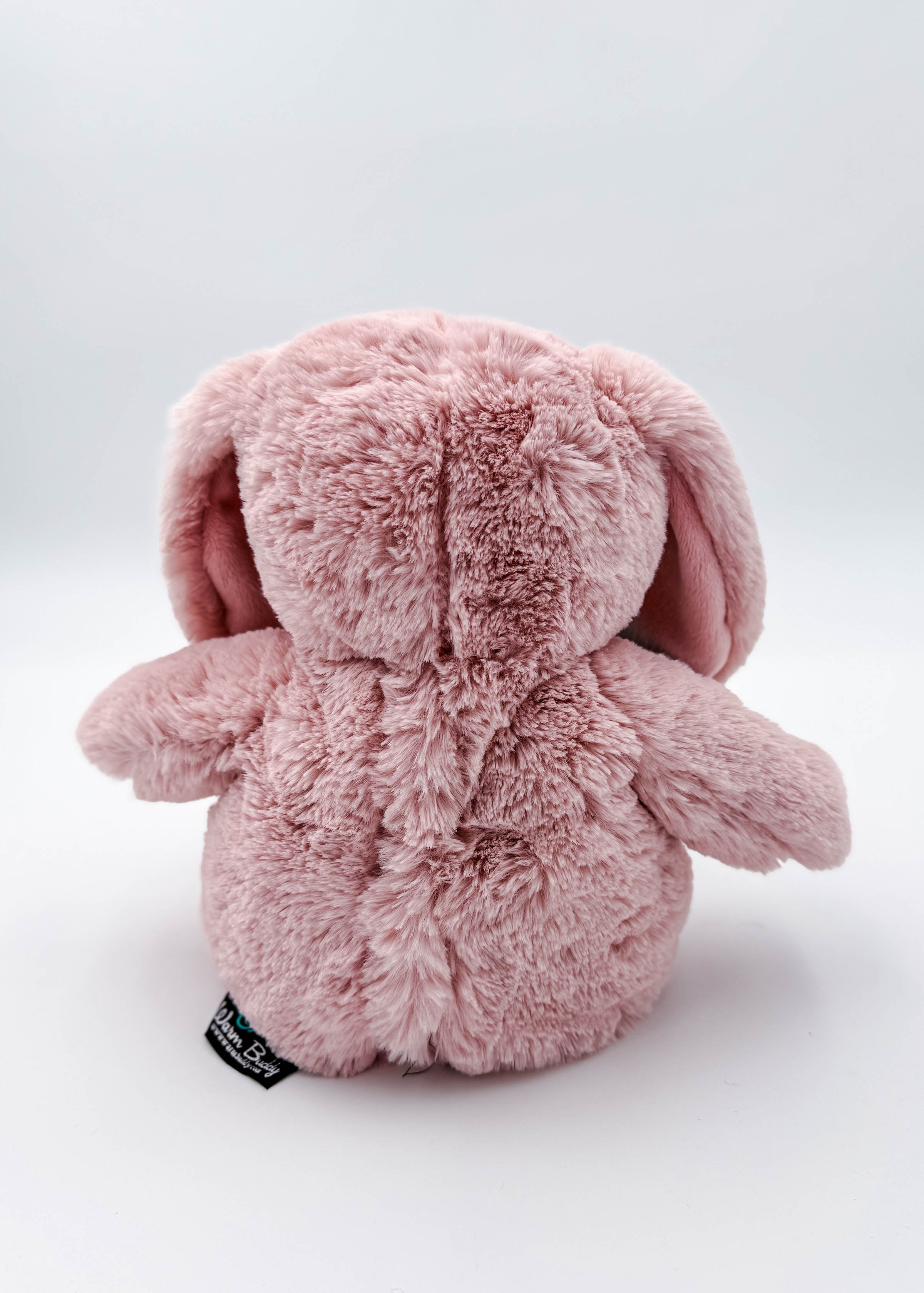Cuddle Buddy Pink Bunny pink plush bunny from warm buddy with heating pack for moist therapy - showing back