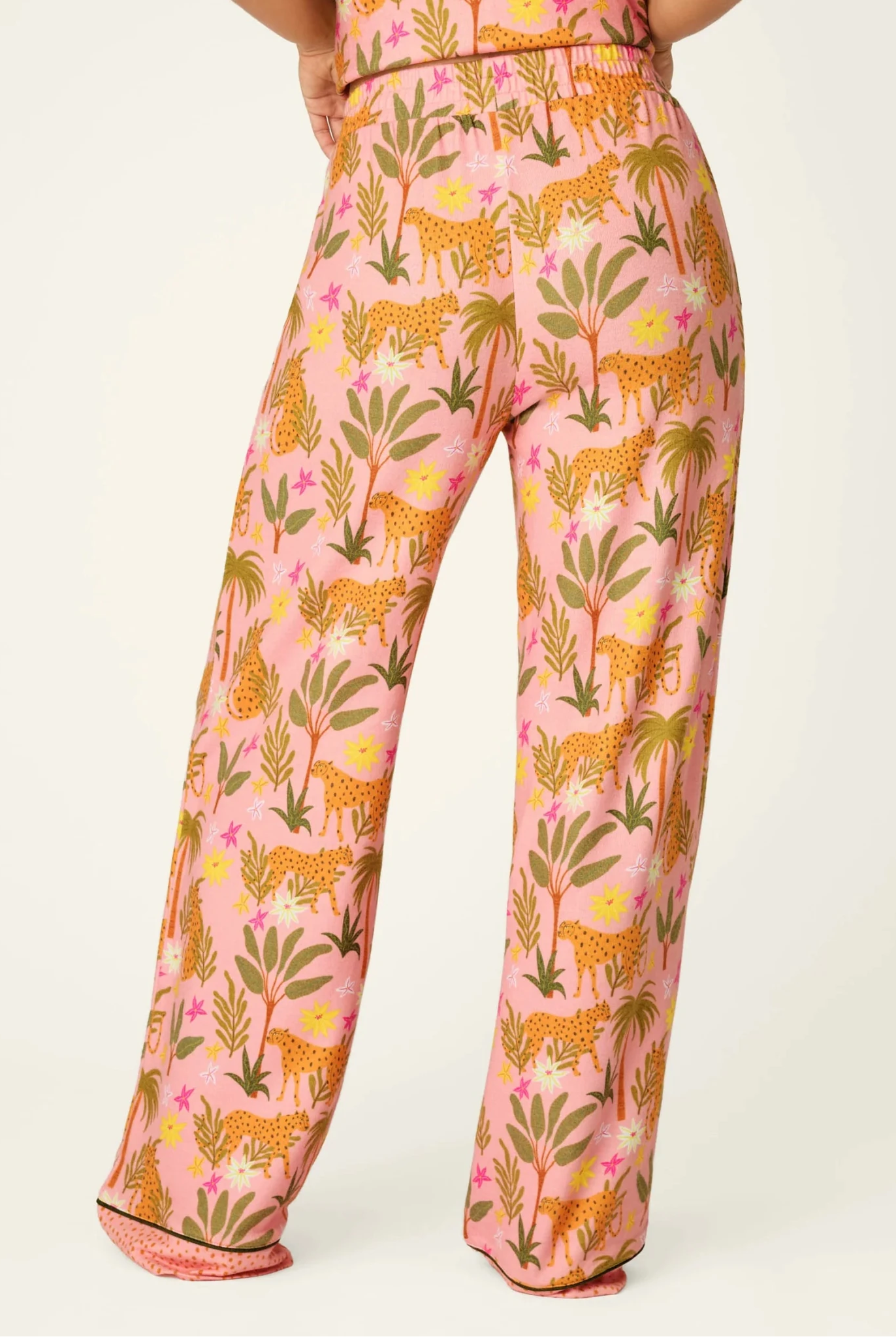 PJ Salvage In The Jungle leopard safari print long sleeve top and pant set in peachy jersey — Cloud Nine Pajamas Edmonton