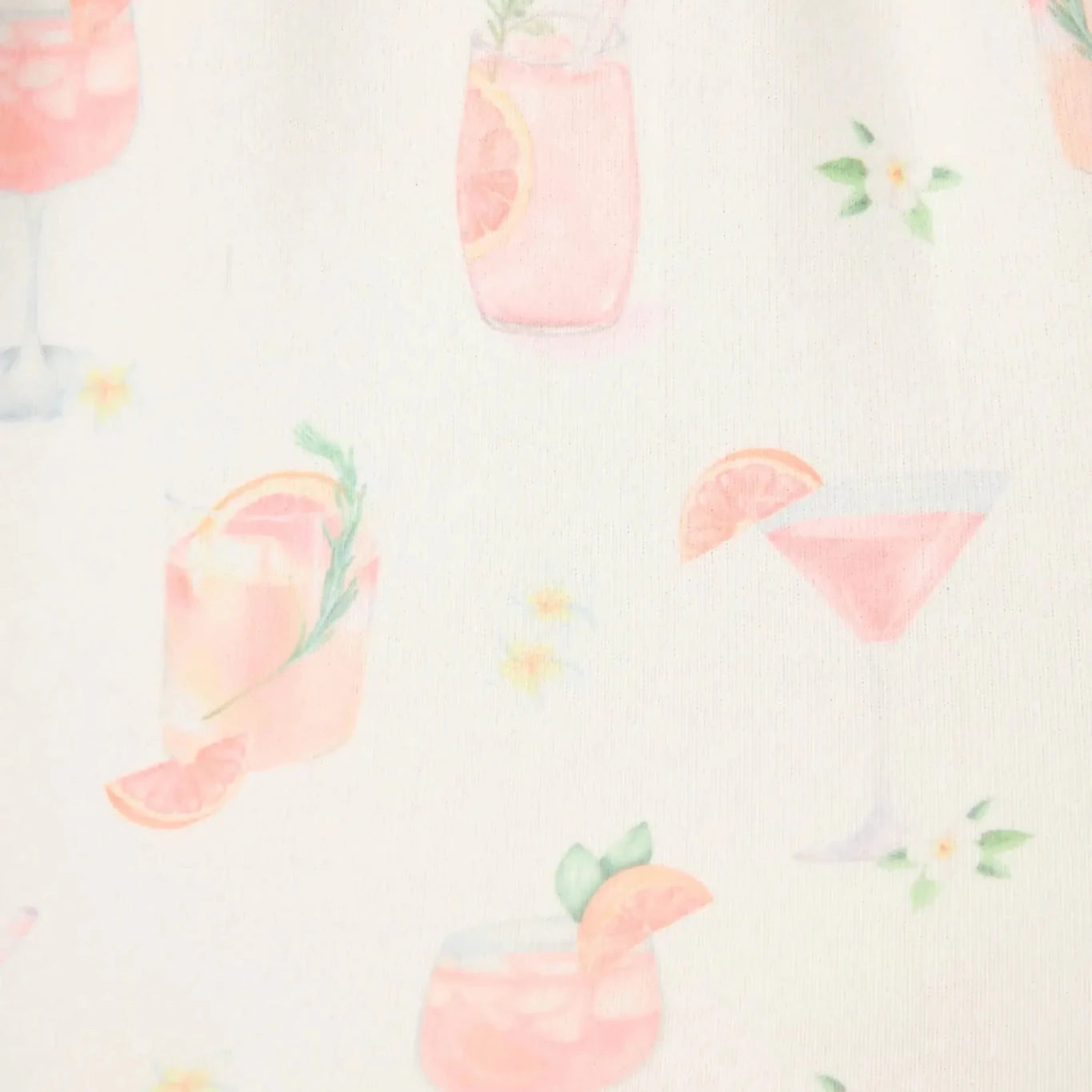 Paloma Mama Ivory Print PJ Salvage 2026 Collection - White Background with Pink Cocktail print