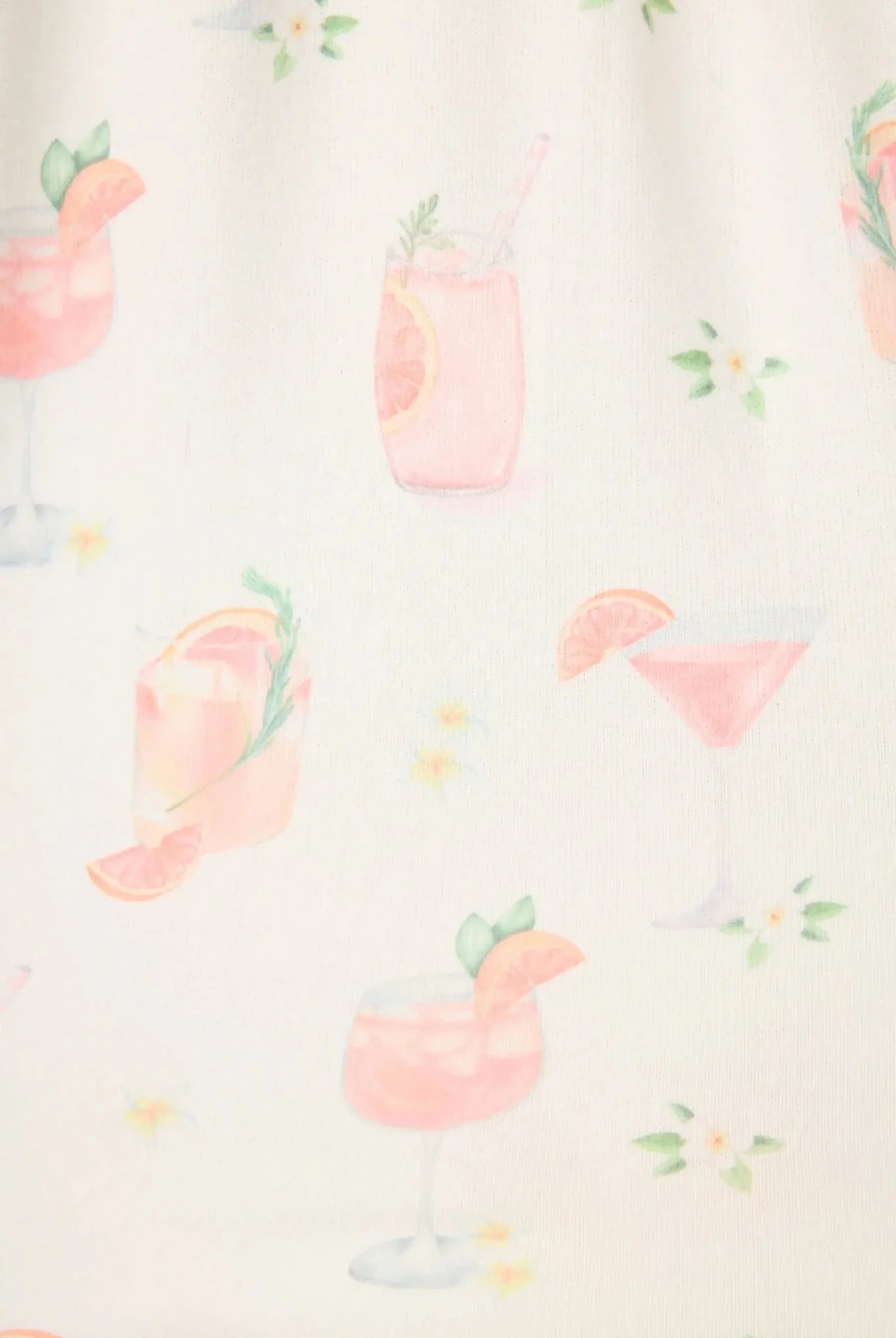 Paloma Mama Ivory Print PJ Salvage 2026 Collection - White Background with Pink Cocktail print