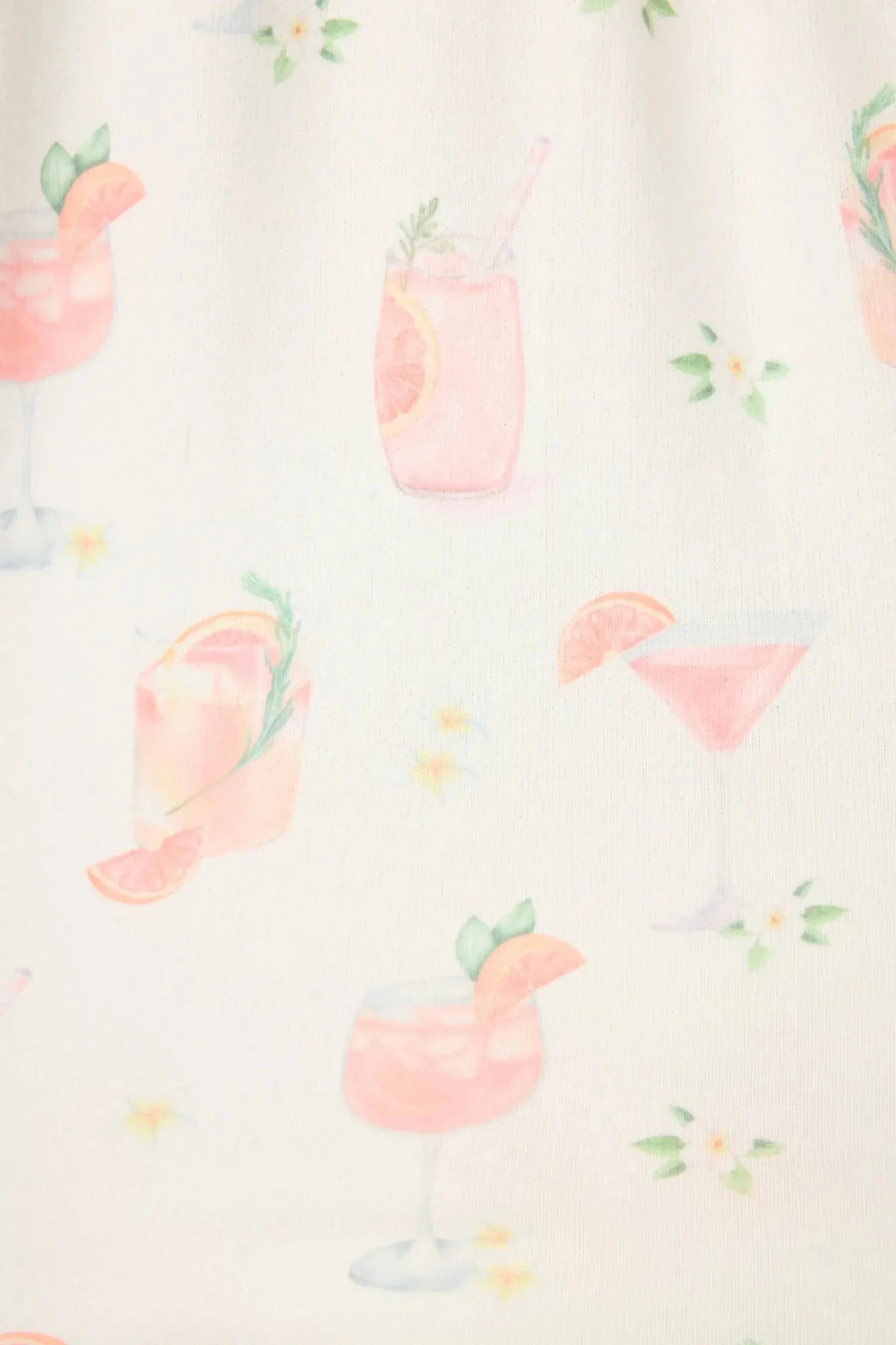 Paloma Mama Ivory Print PJ Salvage 2026 Collection - White Background with Pink Cocktail print