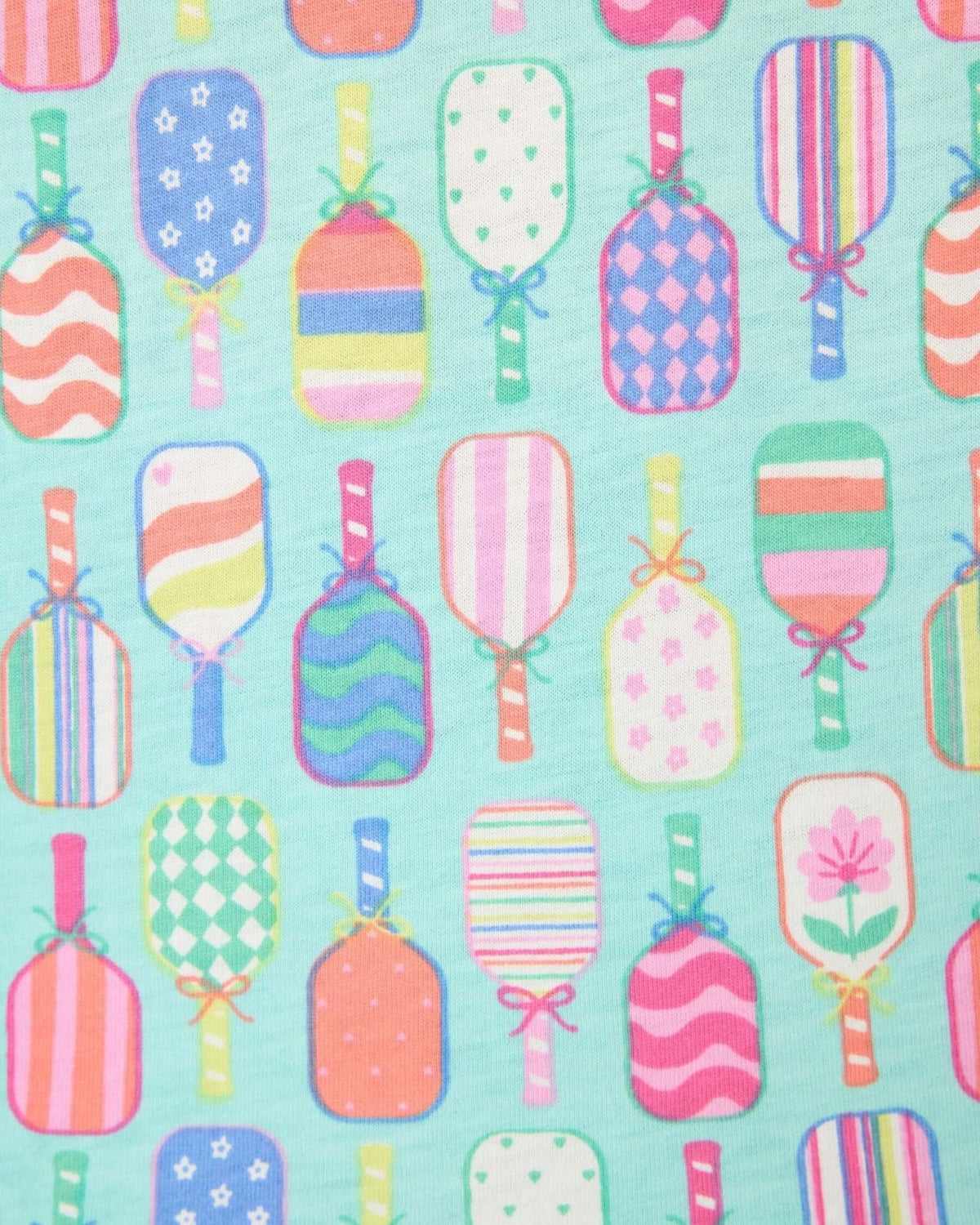 Colorful ice cream scoop print fabric for PJ Salvage Whimsy Button Up & Short Short Set.