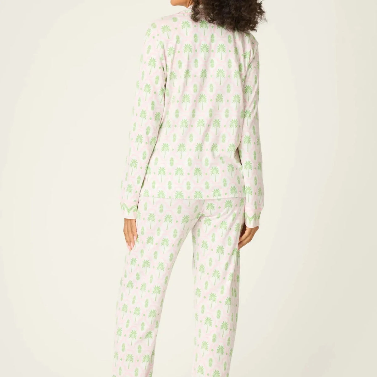 Playful Prints Cotton-Modal Long Sleeve Pajama Set by PJ Salvage in Island Time