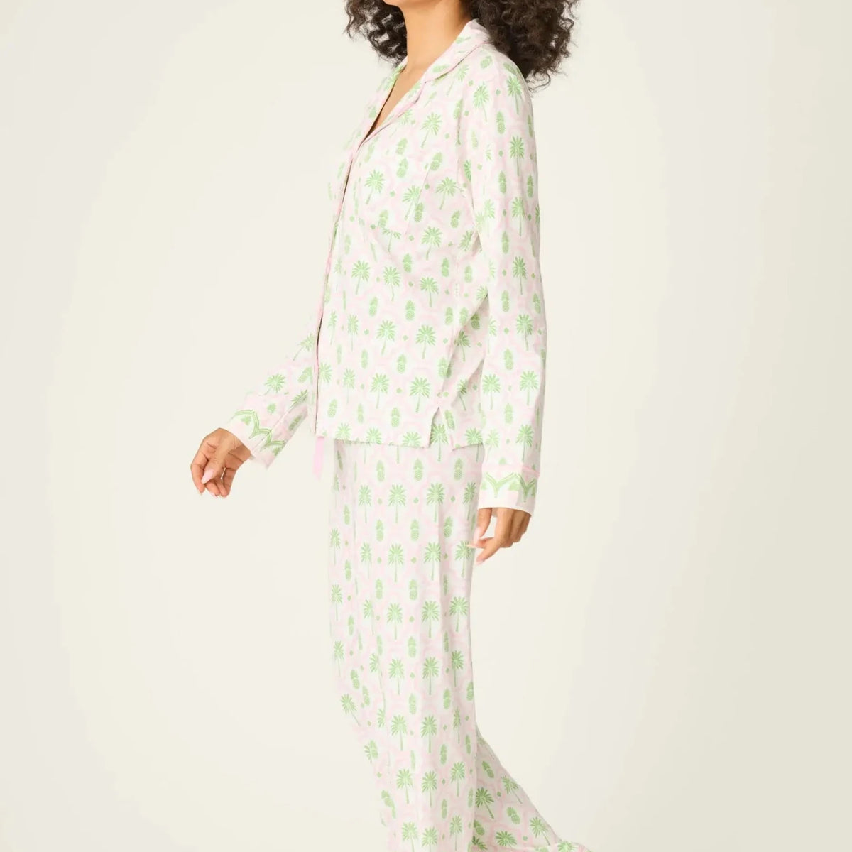 Playful Prints Cotton-Modal Long Sleeve Pajama Set by PJ Salvage in Island Time