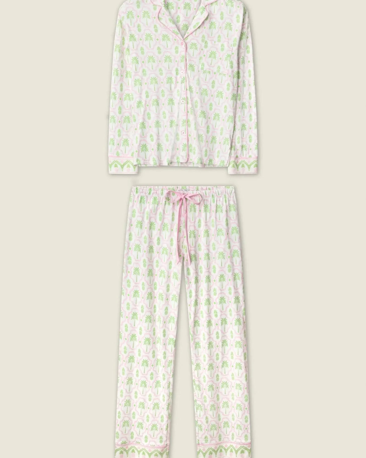 Playful Prints Cotton-Modal Long Sleeve Pajama Set by PJ Salvage featuring a colorful pattern and comfortable design.
