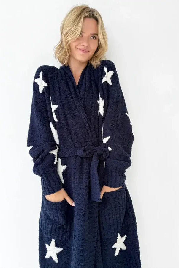 Pomona Fuzzy Yarn Robe Splendid | Ultra - Soft Chunky Chenille - Splendid - Cloud Nine Pajamas