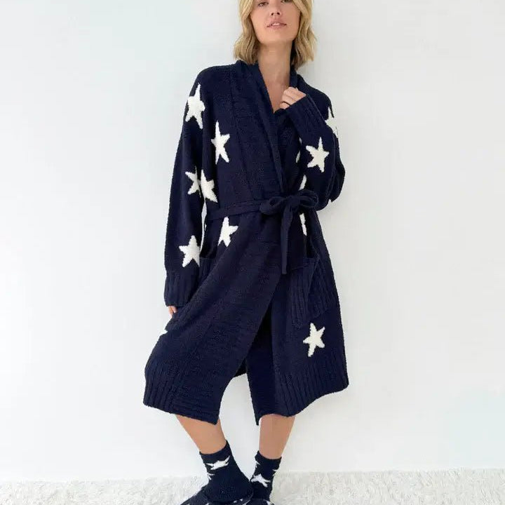 Pomona Fuzzy Yarn Robe Splendid | Ultra - Soft Chunky Chenille - Splendid - Cloud Nine Pajamas