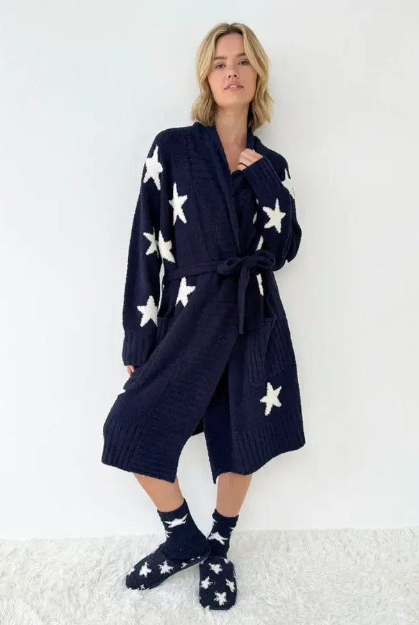Pomona Fuzzy Yarn Robe Splendid | Ultra - Soft Chunky Chenille - Splendid - Cloud Nine Pajamas