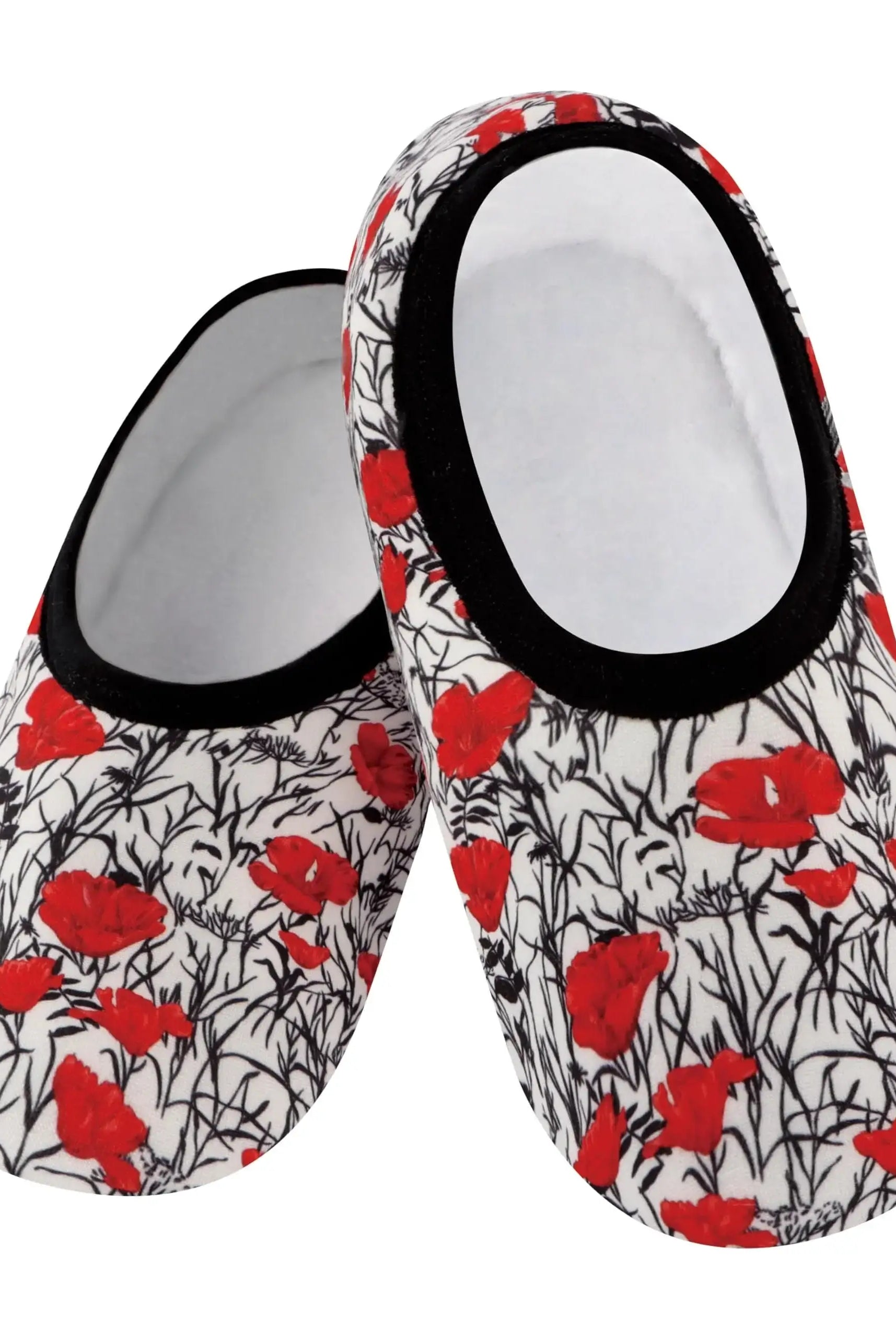 SNOOZIES Skinnies Lightweight Slipper Socks poppies