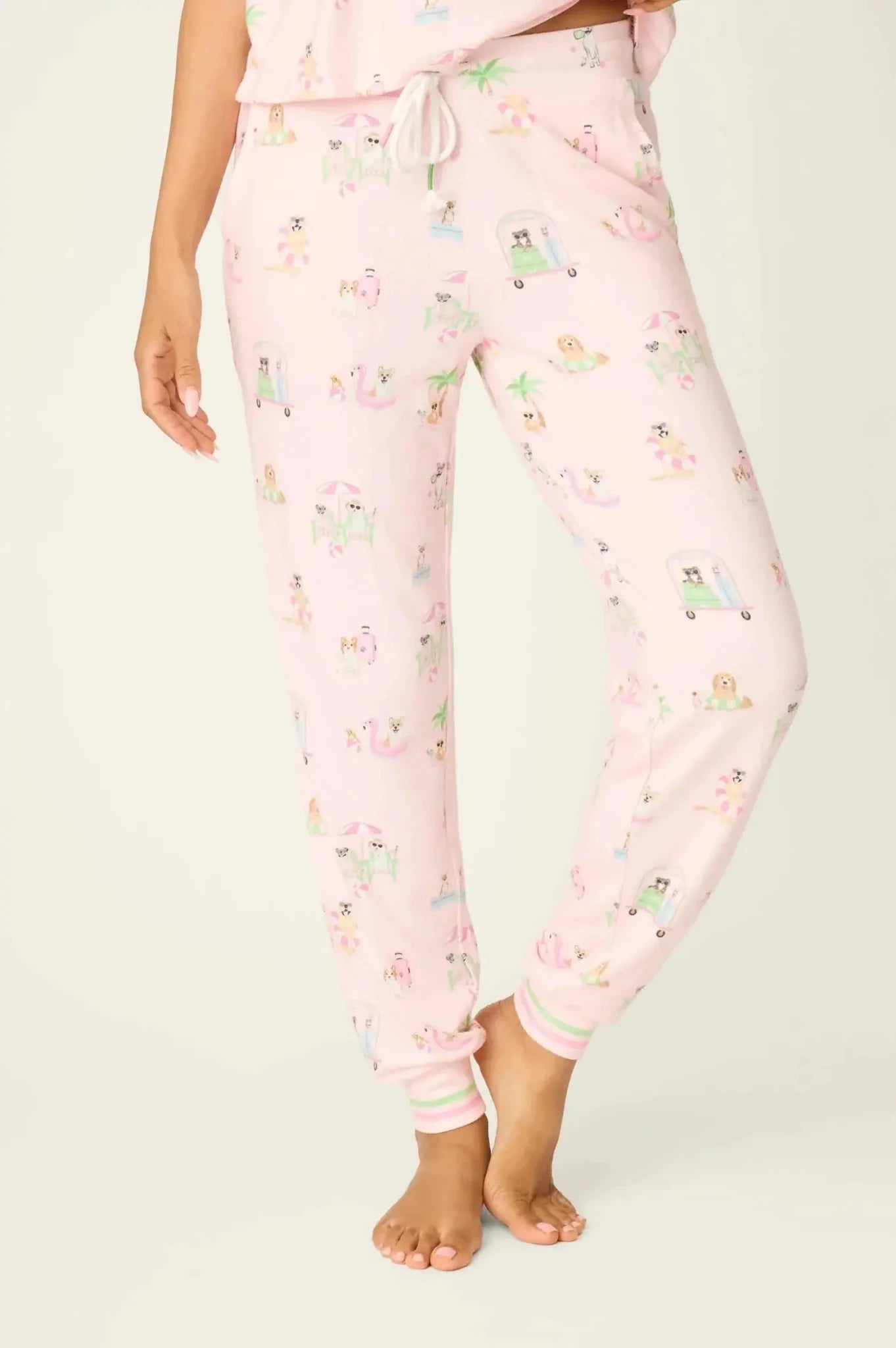Pupcation Palms Sunnies & Sunshine Dog Print Jogger Set