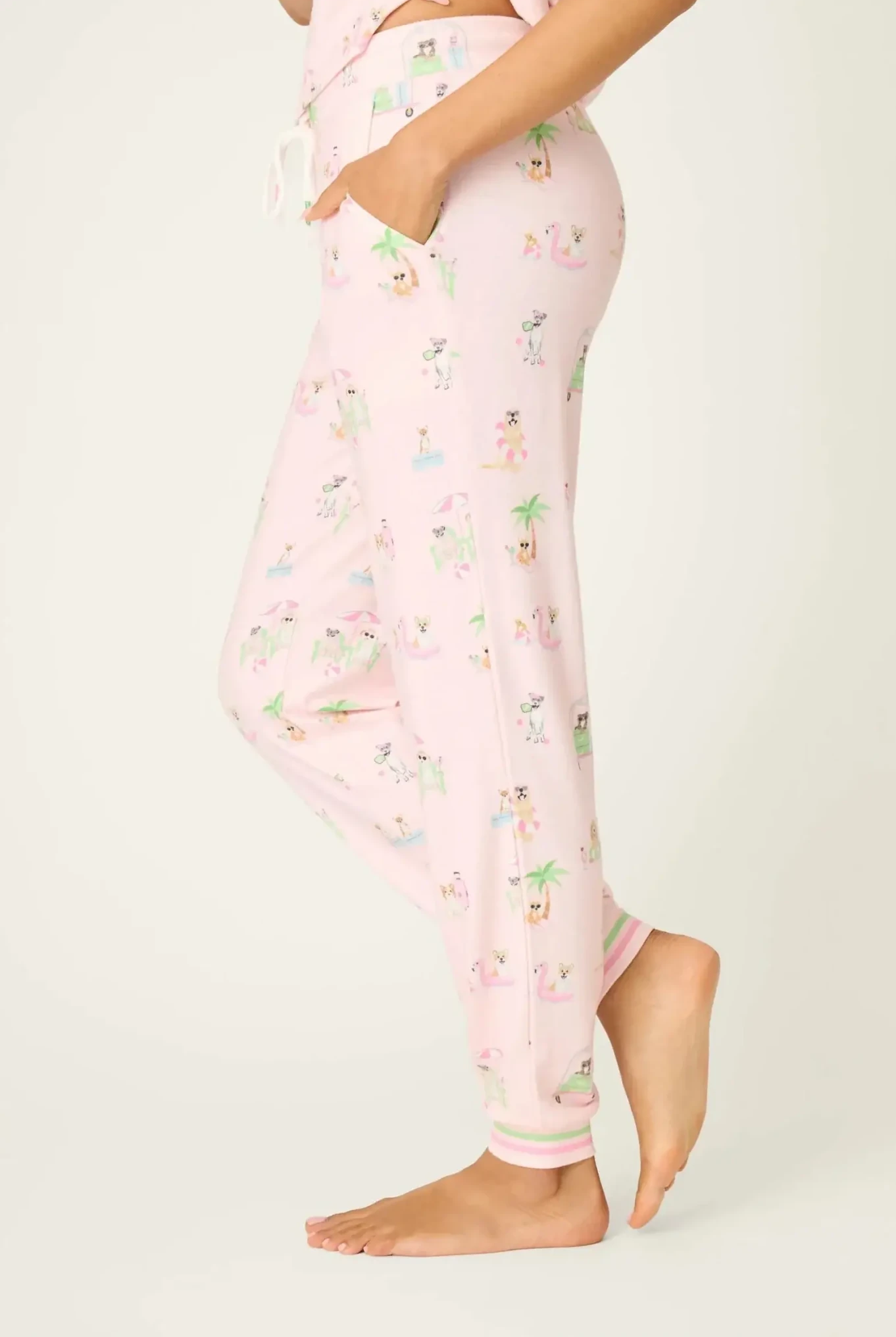 Pupcation Palms Sunnies & Sunshine Dog Print Jogger Set
