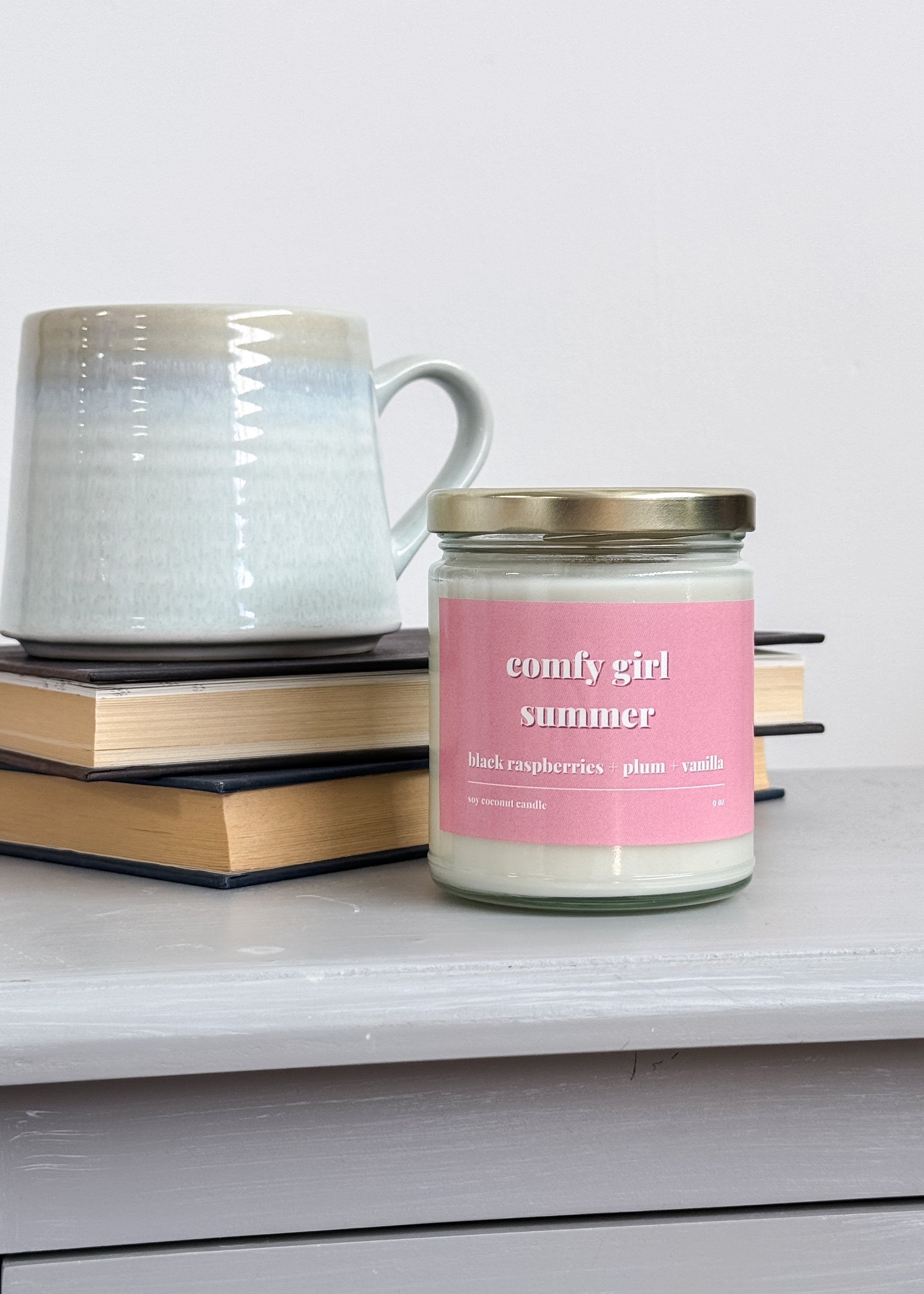 heslip home comfy girl summer candle Comfy Girl Summer 9oz Coconut Soy Wax Candle Raspberry Plum Vanilla