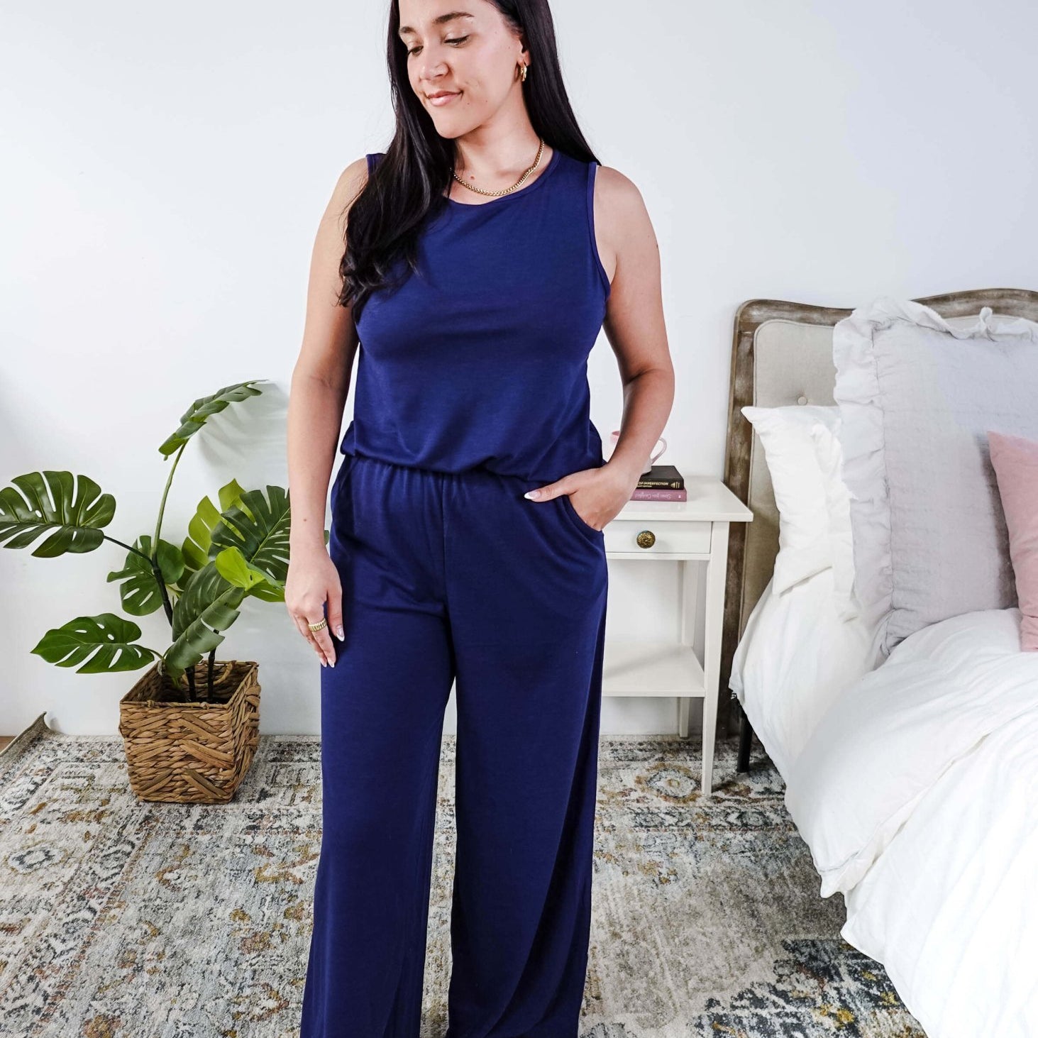 Resort Tank & Straight - Leg Pant Set - Scarlett Ellie - Cloud Nine Pajamas