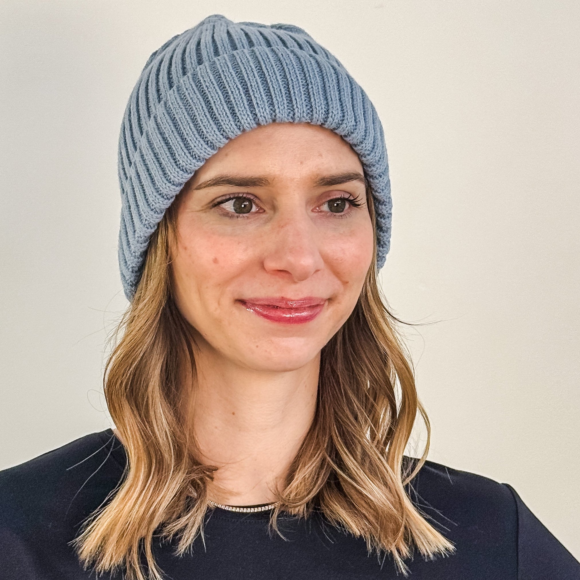 blue unisex ribbed knit winter toque beanie hat by Gertex