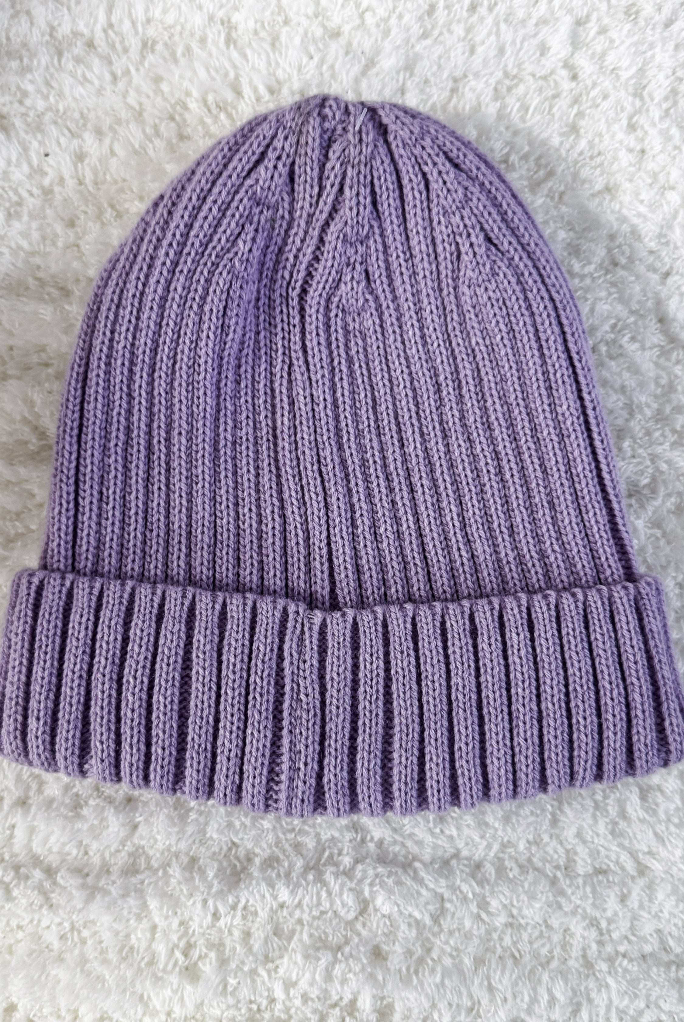 purple unisex ribbed knit winter toque beanie hat by Gertex