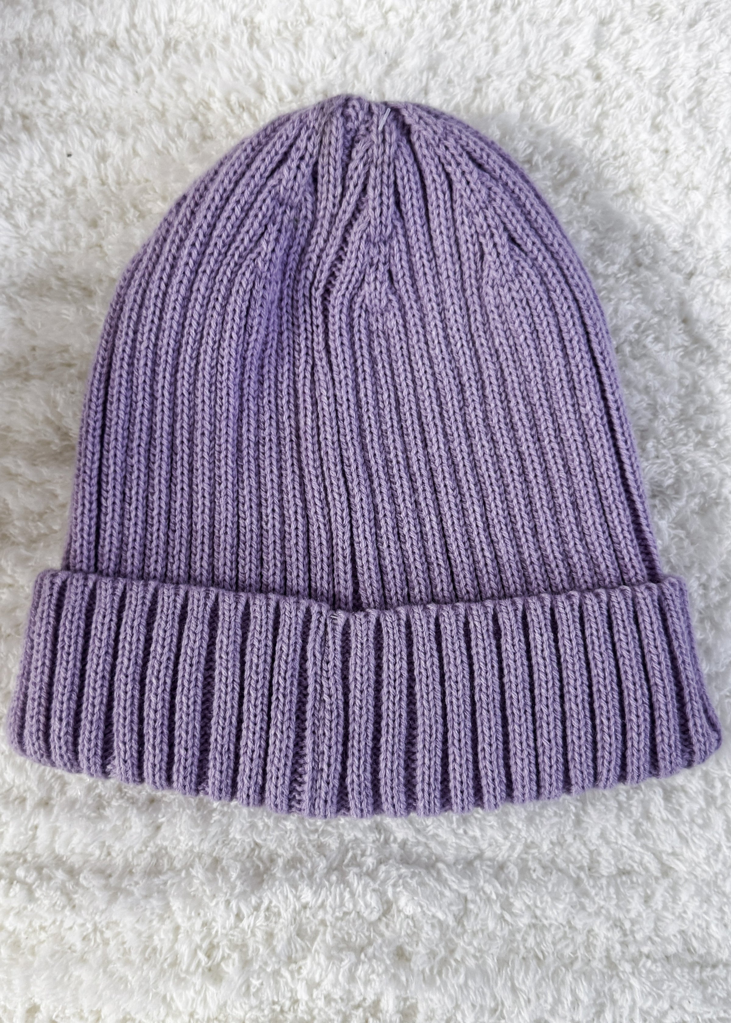 purple unisex ribbed knit winter toque beanie hat by Gertex
