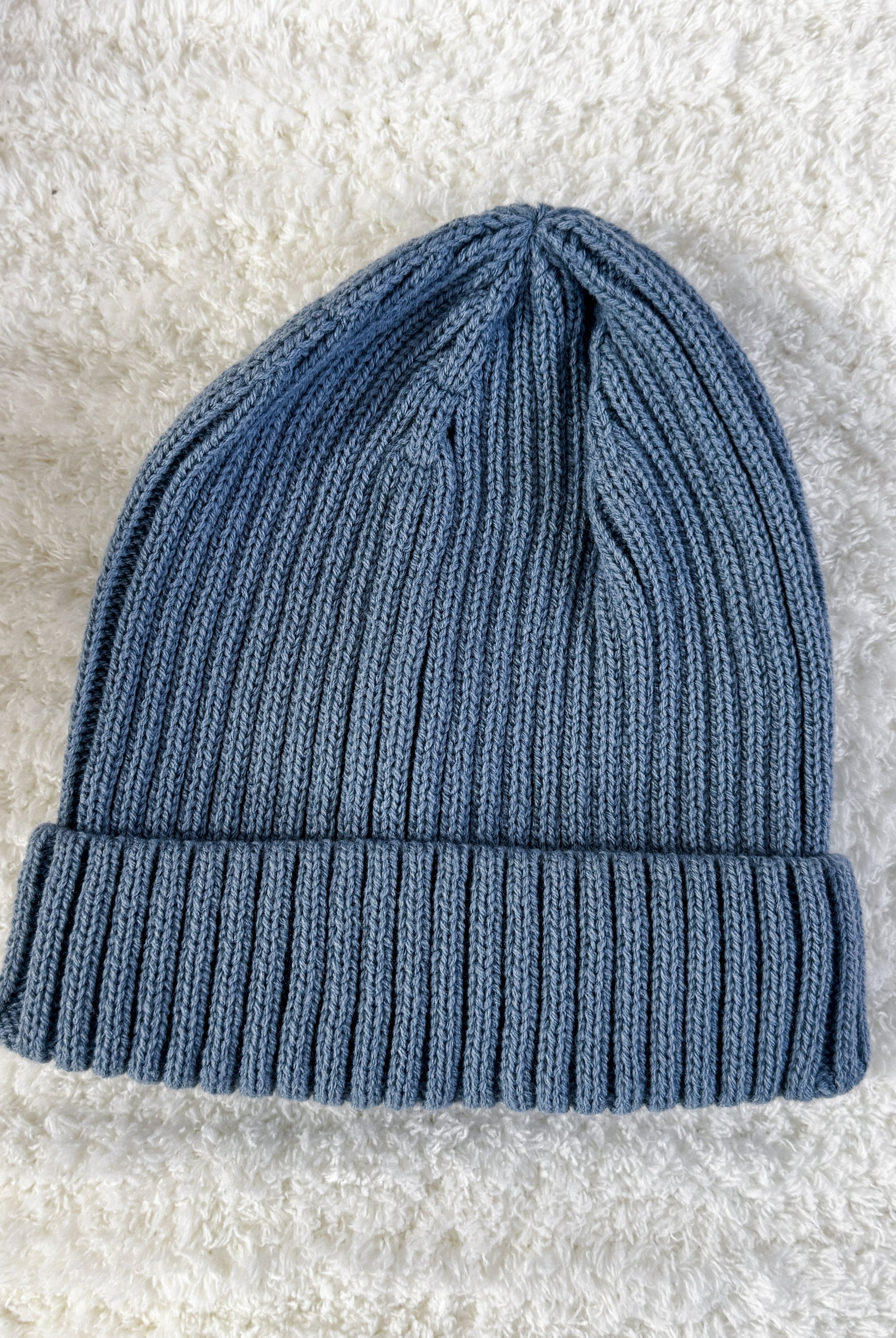 blue unisex ribbed knit winter toque beanie hat by Gertex