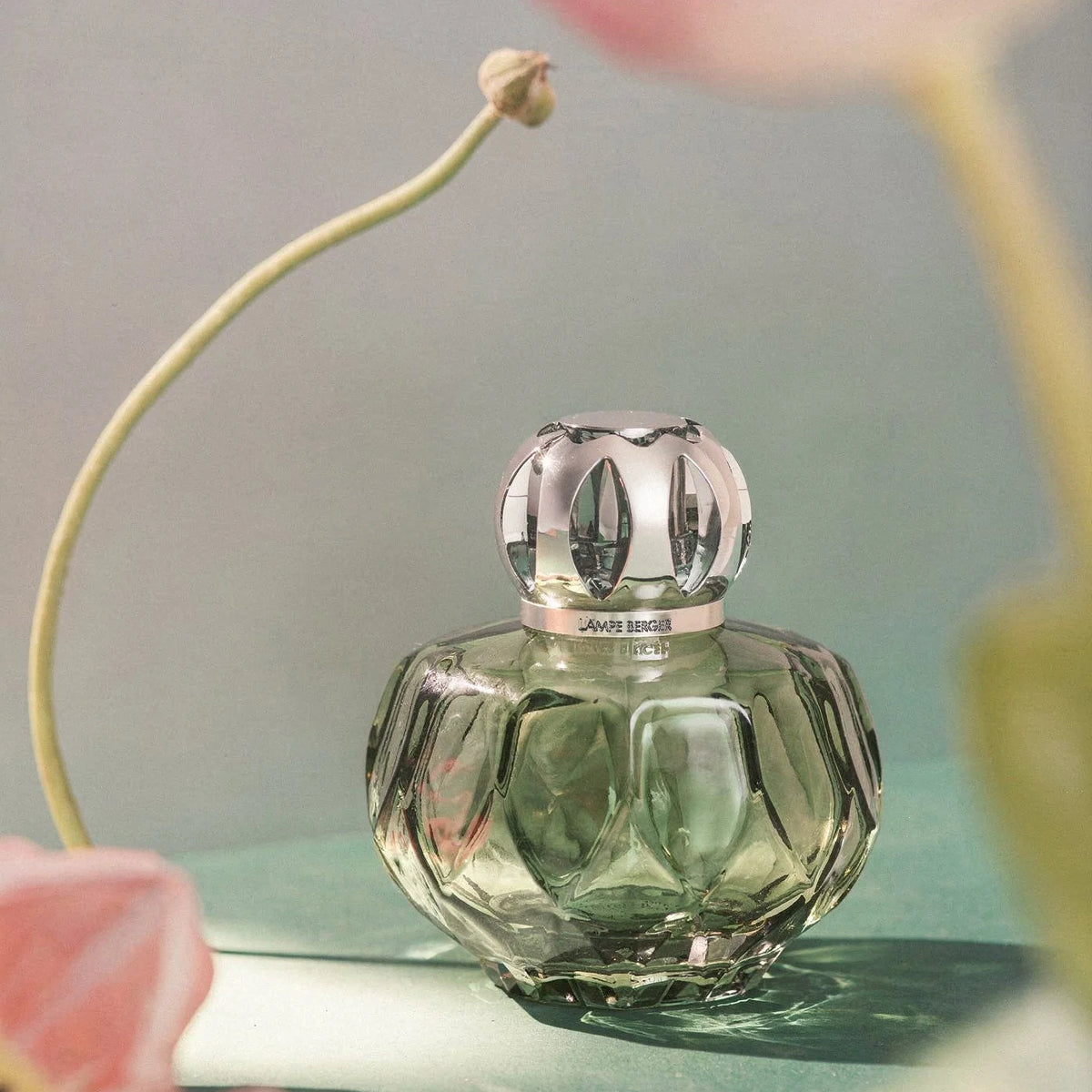 Maison Berger Rosalie Fragrance Lamp Green lifestyle room setting — Cloud Nine Pajamas Edmonton