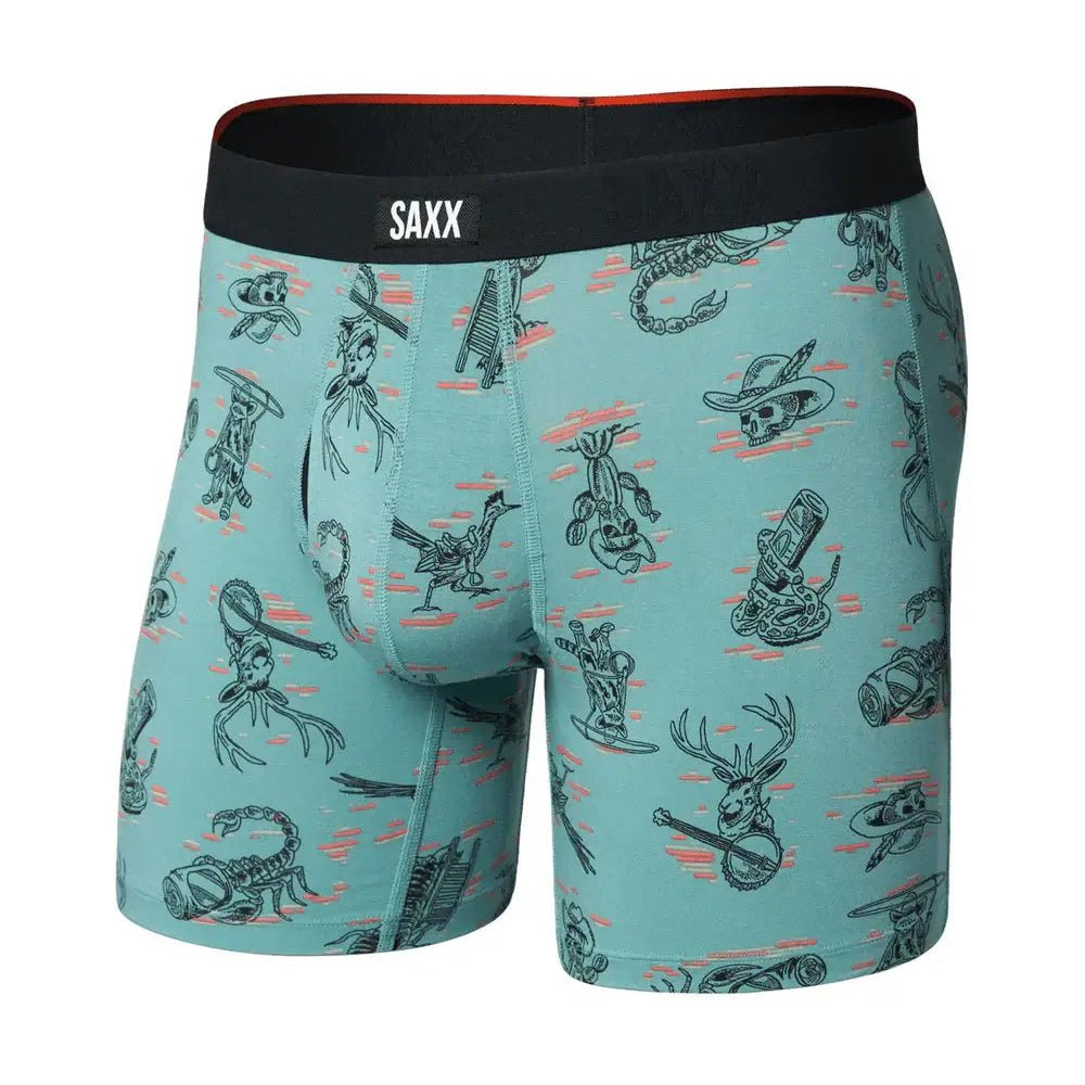 Vibe Xtra Soft Comfort Boxer Brief in teal with fun graphic prints by SAXX