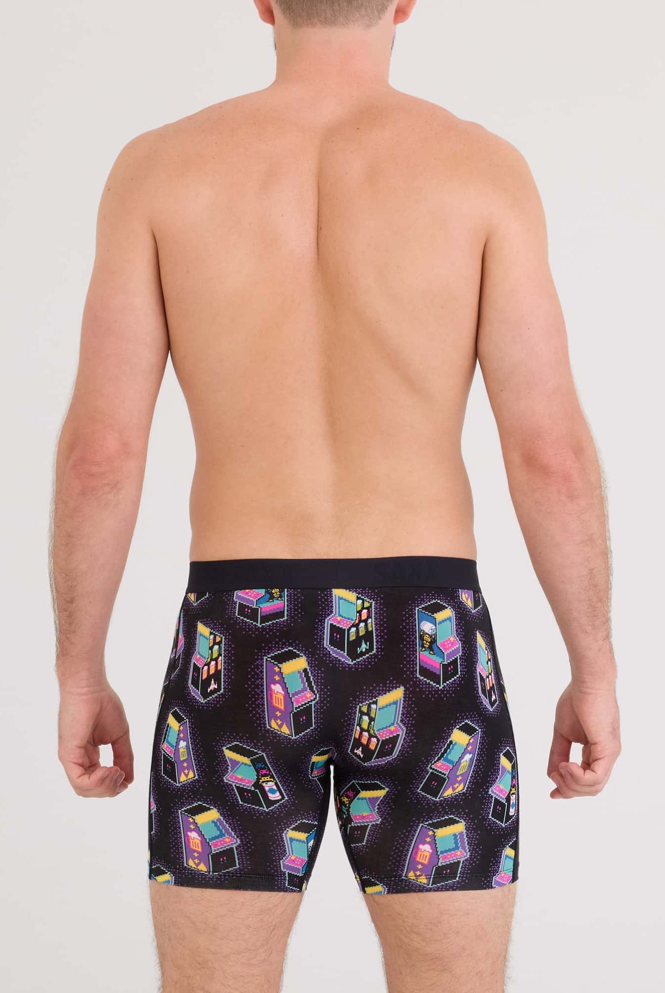 Beercarde BCB Vibe Xtra Soft Comfort Boxer Brief by SAXX on male model showing back view on a white background