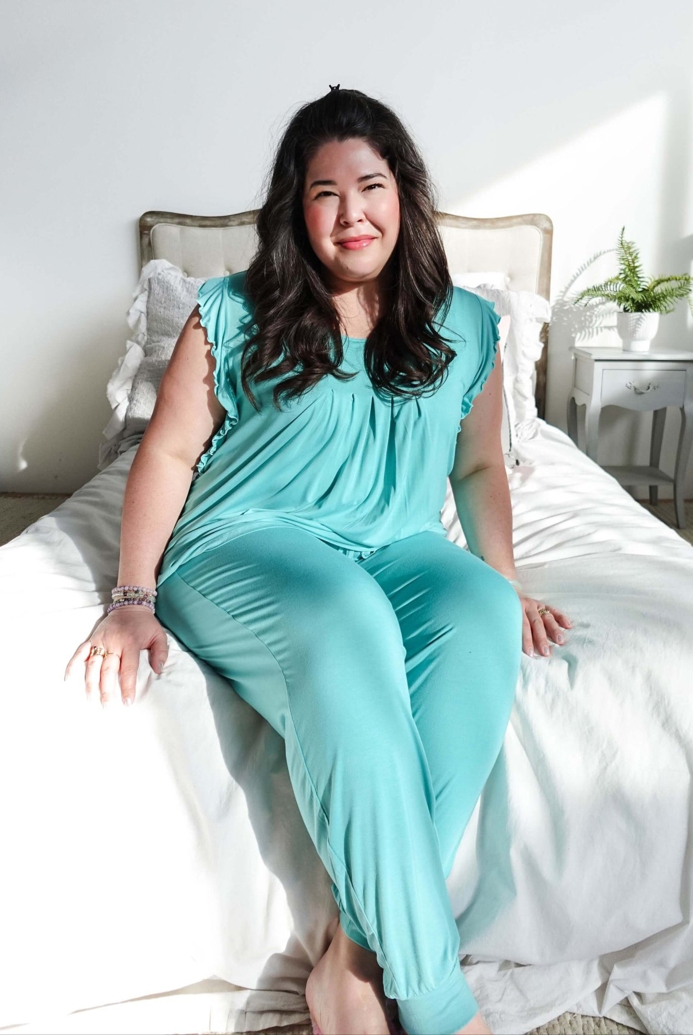 Flutter Top & Jogger PJ Set - Bamboo | Seafoam